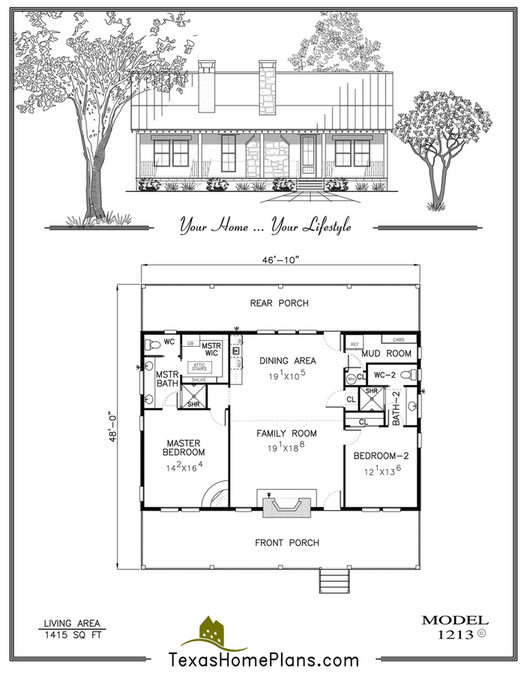 Texas Home Plans - LODGES, CABINS, & CARRIAGE HOUSES - Page 100-101