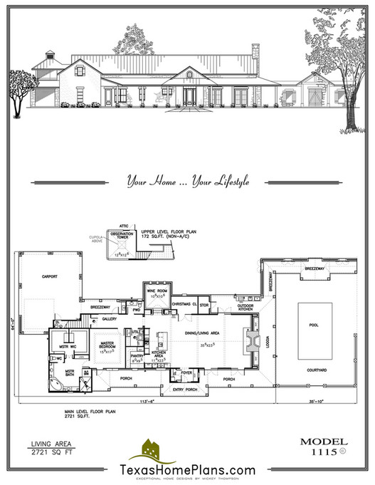 Texas Home Plans - LODGES, CABINS, & CARRIAGE HOUSES - Page 28-29