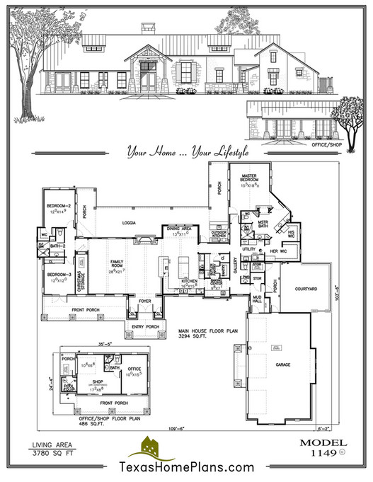 texas home plans - TEXAS RANCH- HOMES - Page 52-53