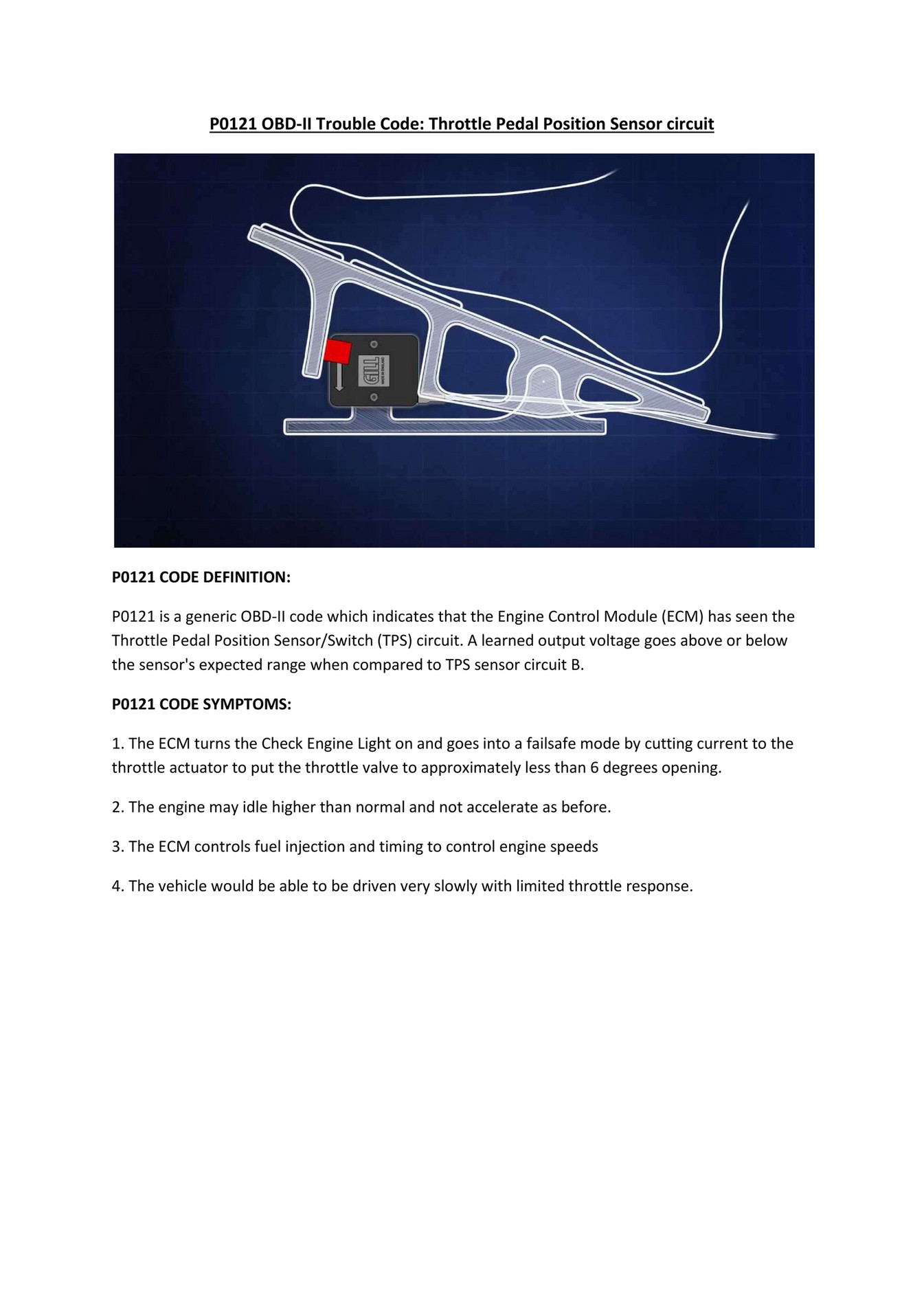My publications Partsavatar Auto Parts, Toronto What does p0121 obd