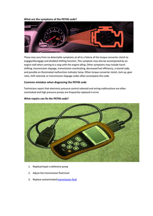My publications - Partsavatar.CA - Diagnose P0746 trouble code Issue ...