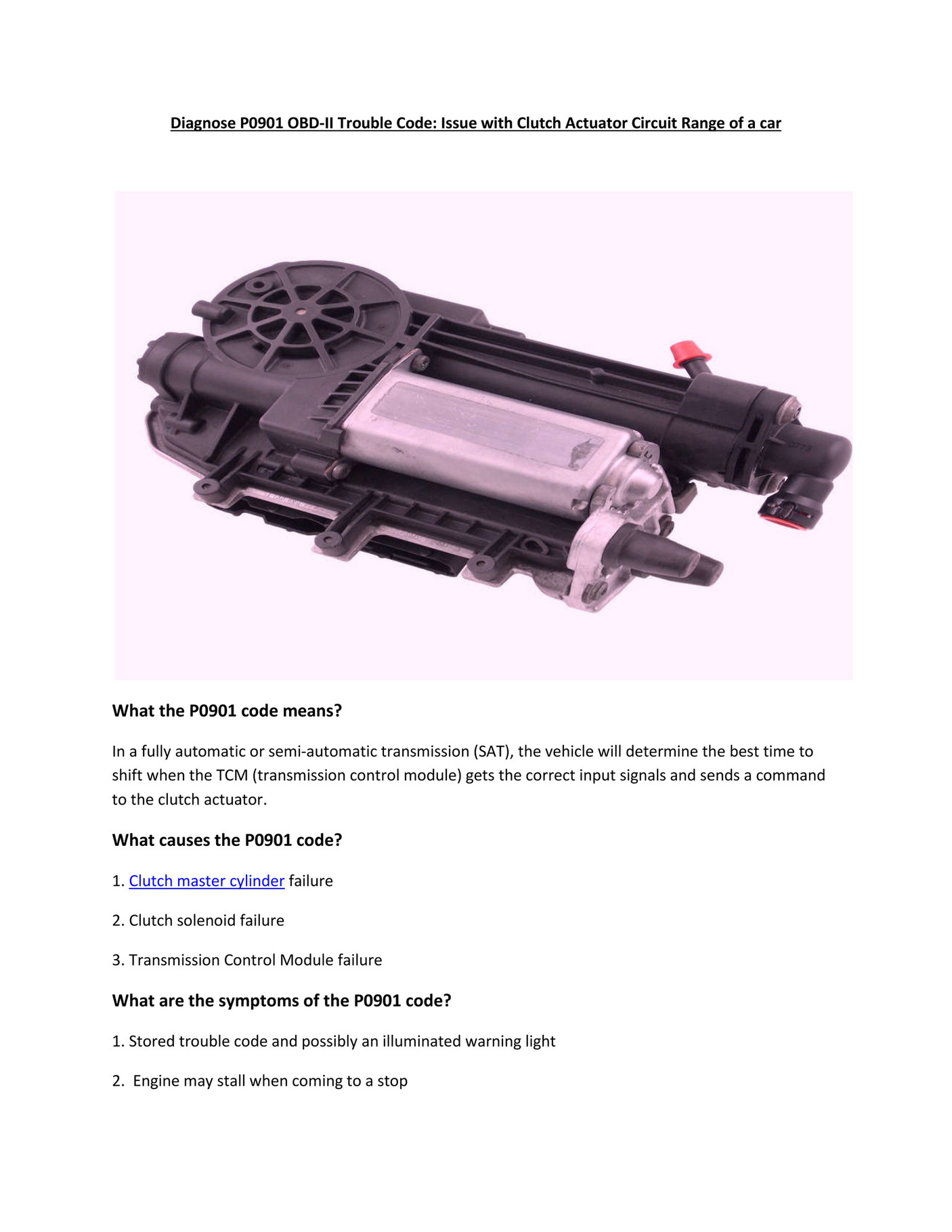 My Publications Partsavatar Auto Parts Canada Diagnose P0901 OBD 