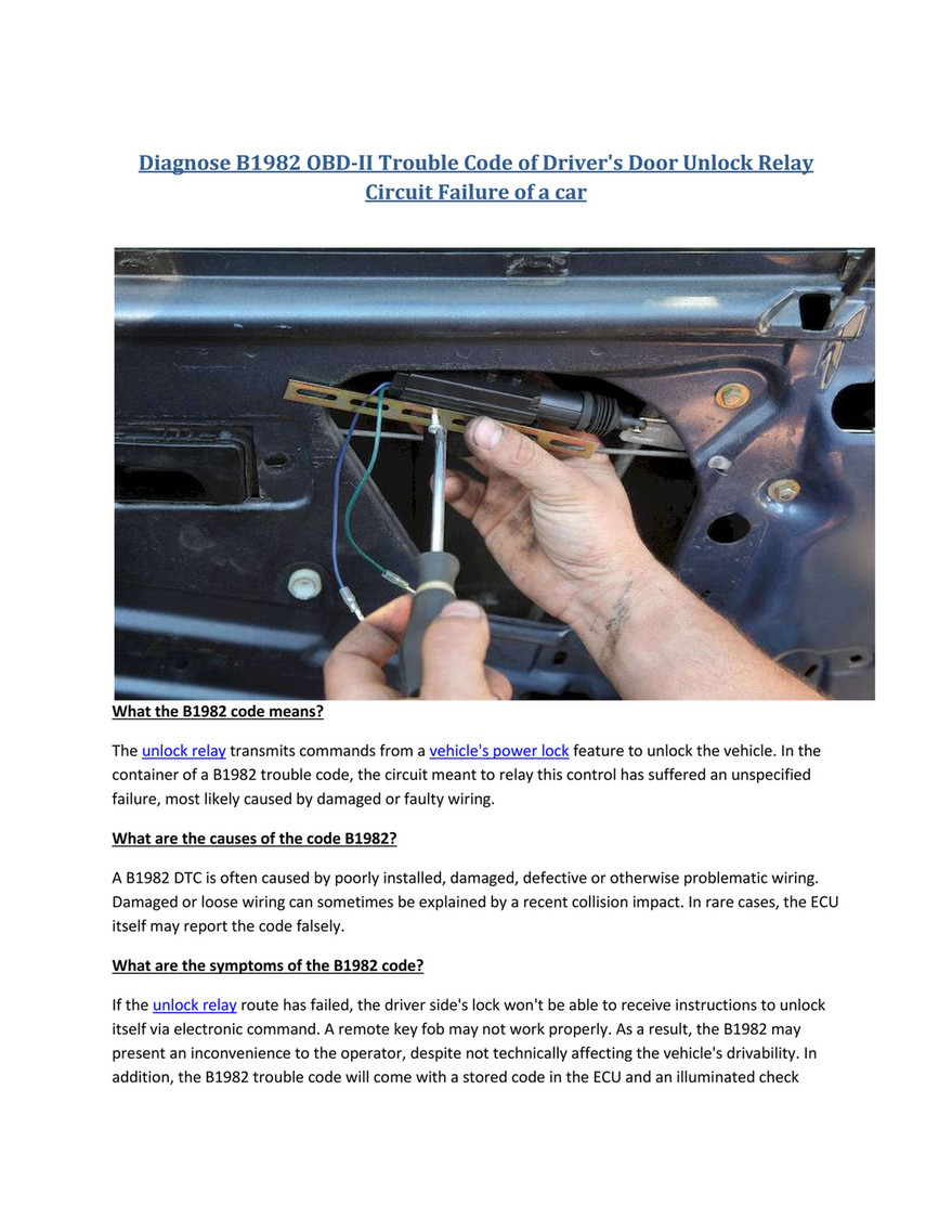 My Publications Partsavatar Car Accessories Canada Diagnose B1982 Obd Ii Trouble Code Page 1 Created With Publitas Com