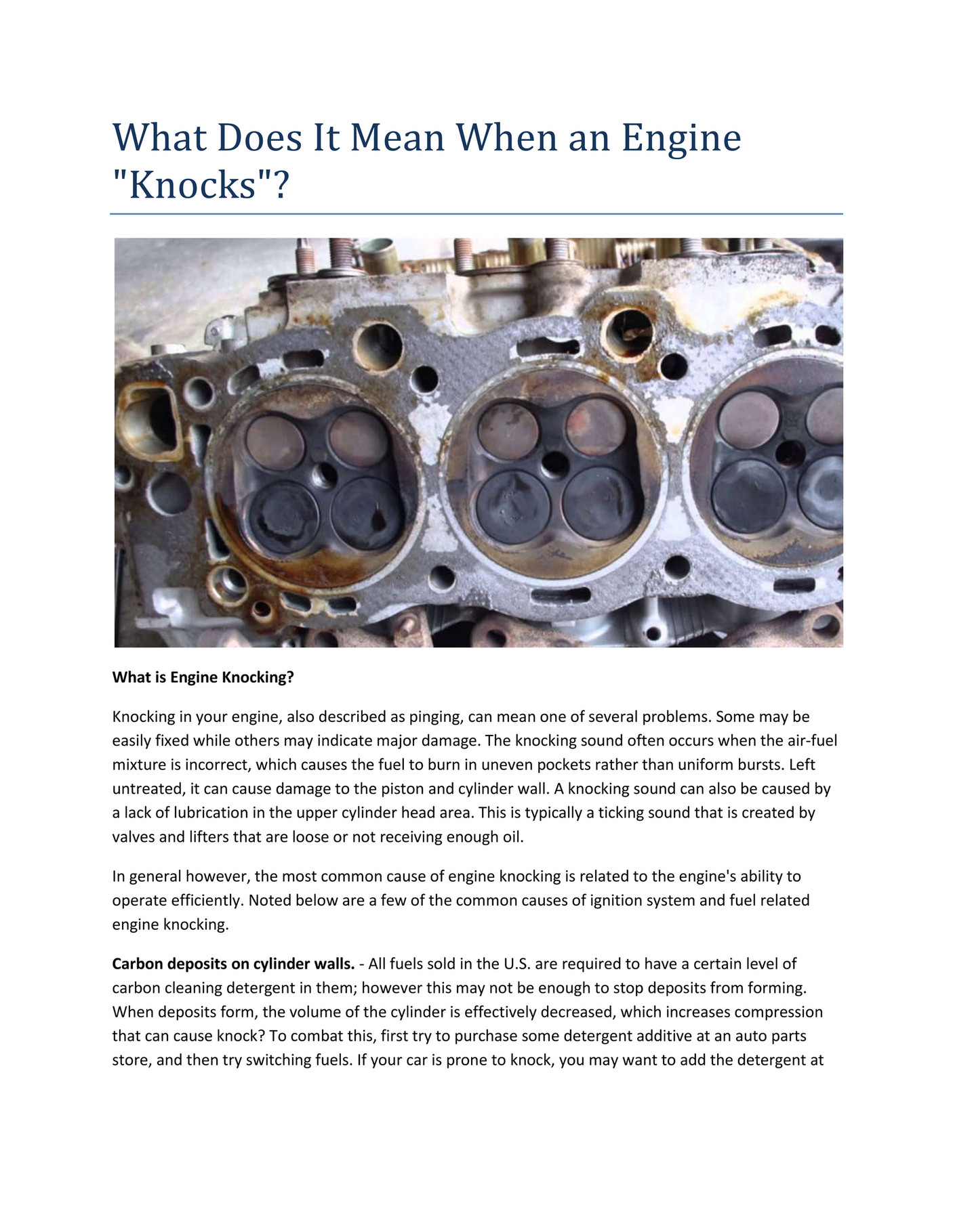 My publications Partsavatar.Ca What Does It Mean When an Engine