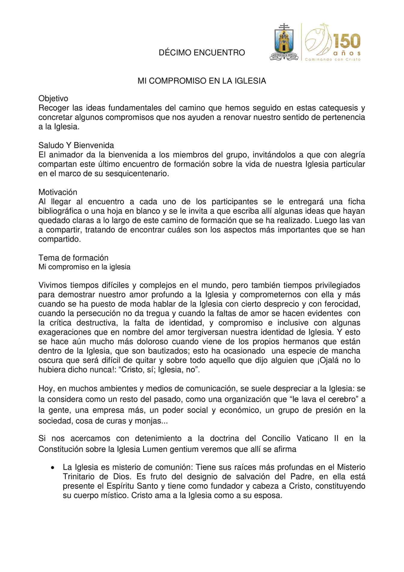 Arquidiócesis de Medellín - Catequesis #10 - Página 1 - Created with  