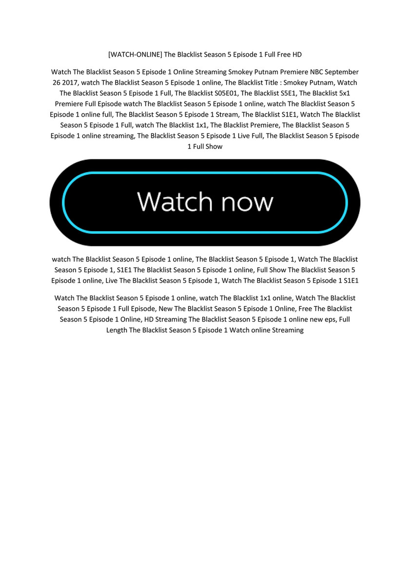 Streaming Hd Watch Online The Blacklist Season 5 Episode 1 Full Watch Online The Blacklist Season 5 Episode 1 Full Free Hd