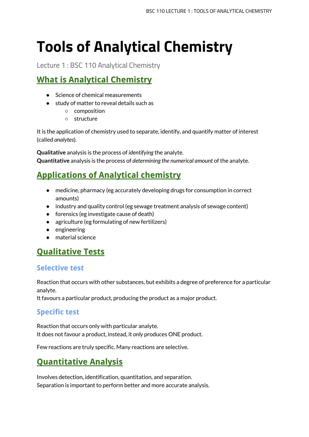 why is analytical chemistry important