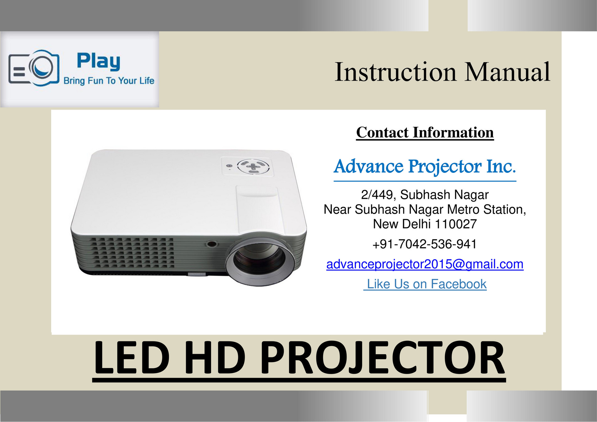 LED HD Projector user manual Page 1 Created with