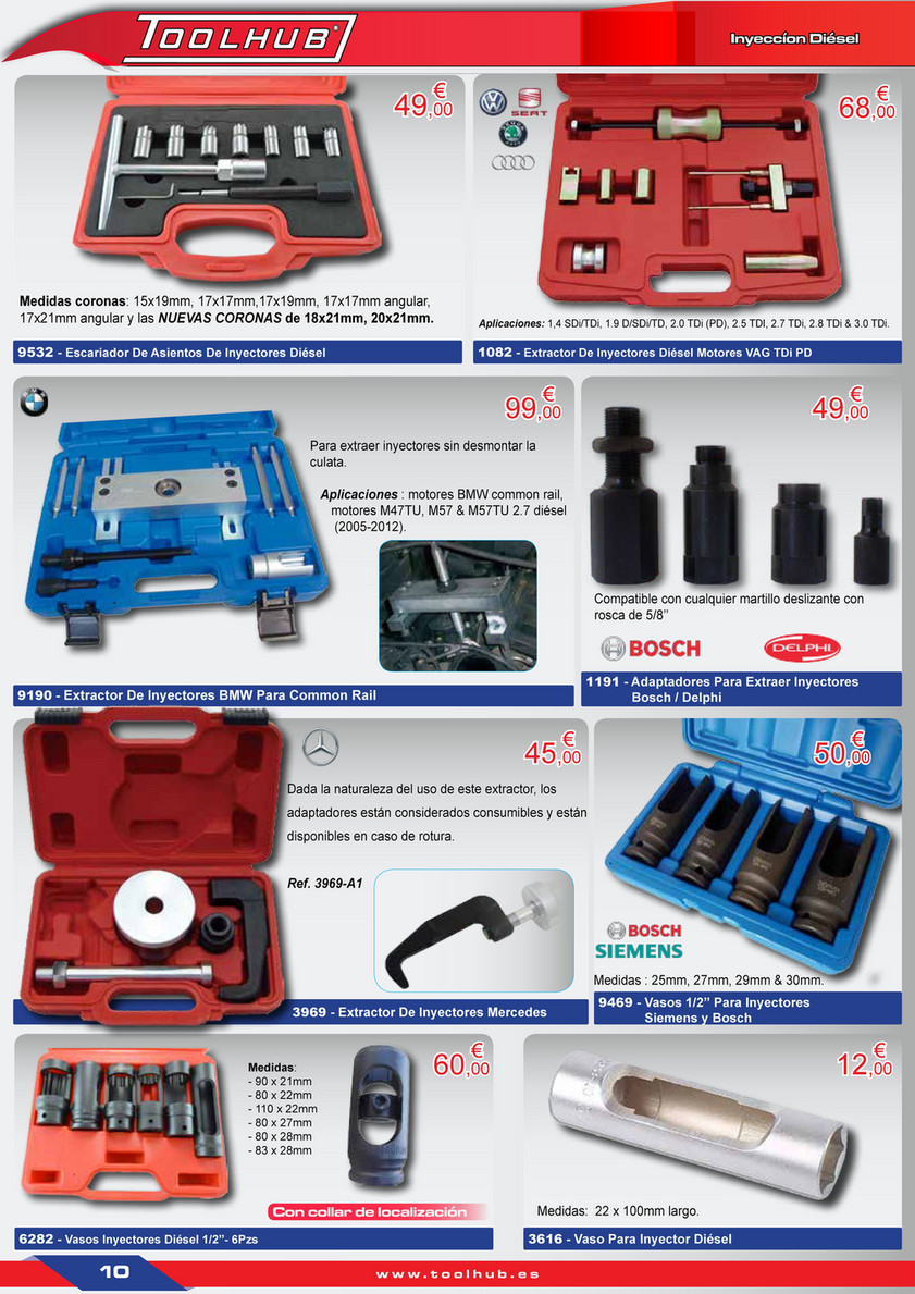 Extractor de inyectores diesel motores VAG TDi PD 