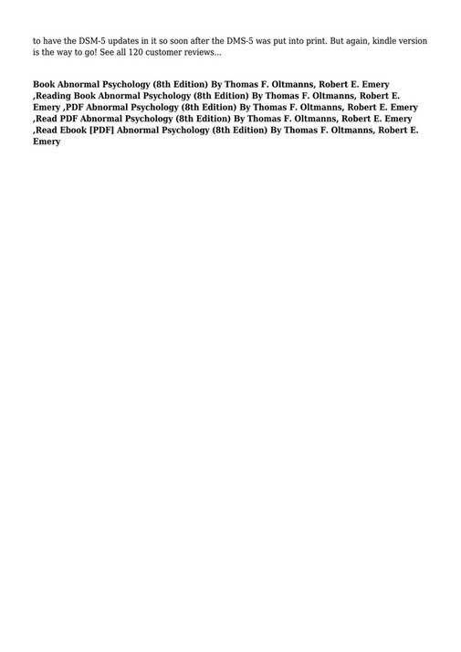 Essentials Of Abnormal Psychology 8th Edition Pdf