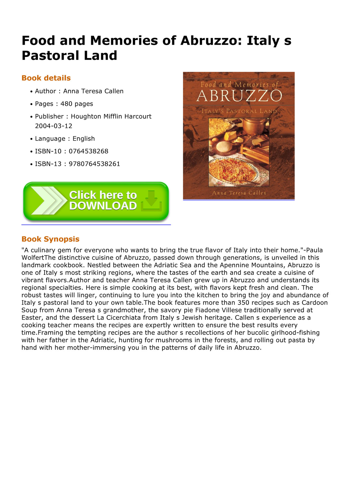 Cooking Food and Memories of Abruzzo Italy s Pastoral Land Page 1