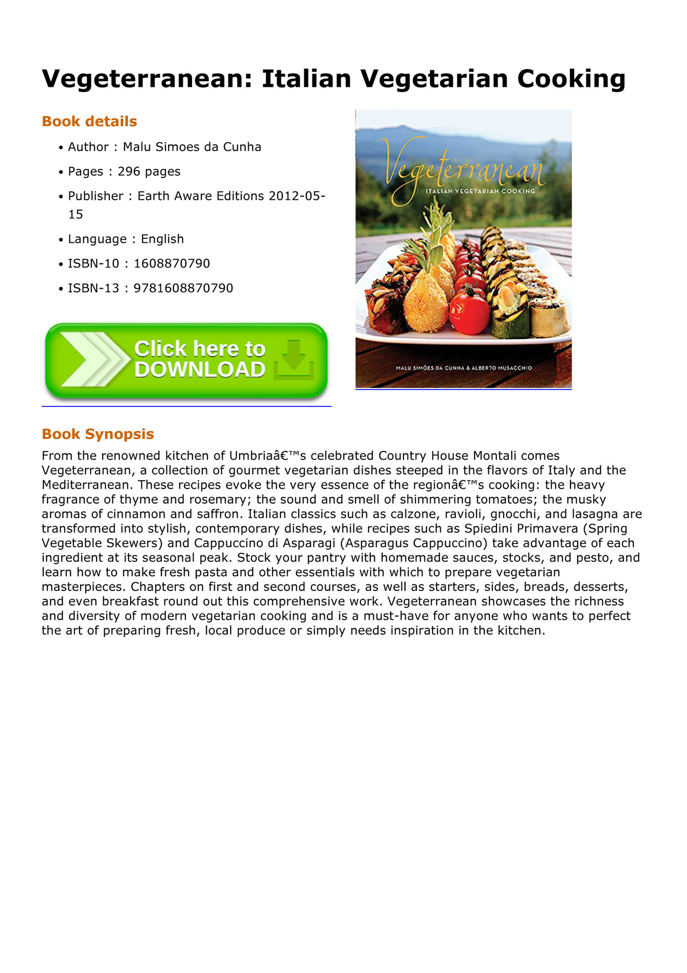 Cooking Vegeterranean Italian Vegetarian Cooking Page 1 Created