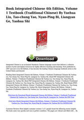 Integrated Chinese 4th Edition, Volume 1 by Yuehua Liu