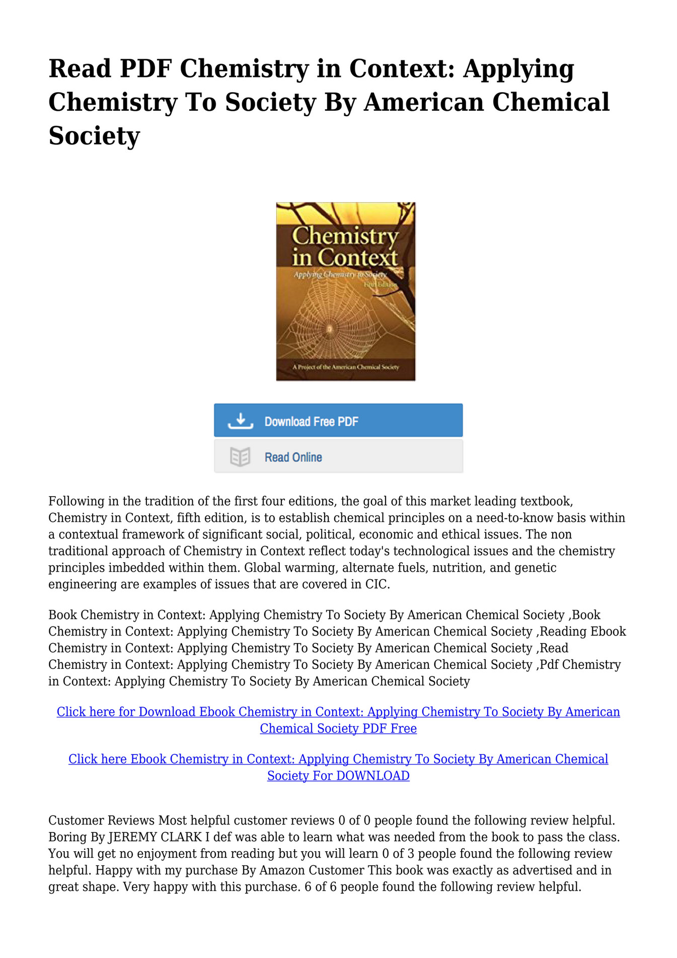 Pdf - Download Pdf Chemistry In Context Applying Chemistry To Society ...