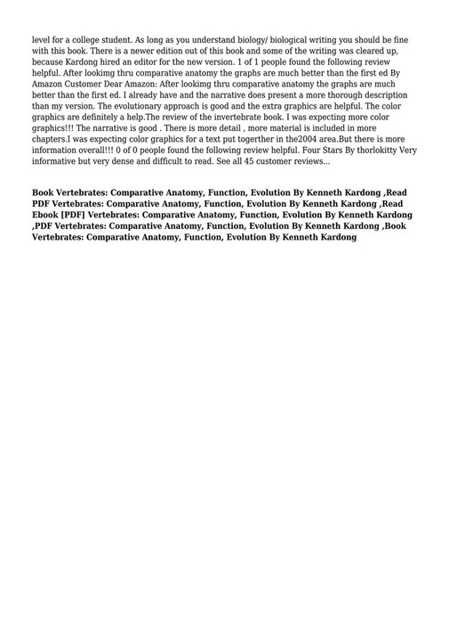 Pdf Download Vertebrates Comparative Anatomy Function Evolution By Kenneth Kardong Page 1 Created With Publitas Com