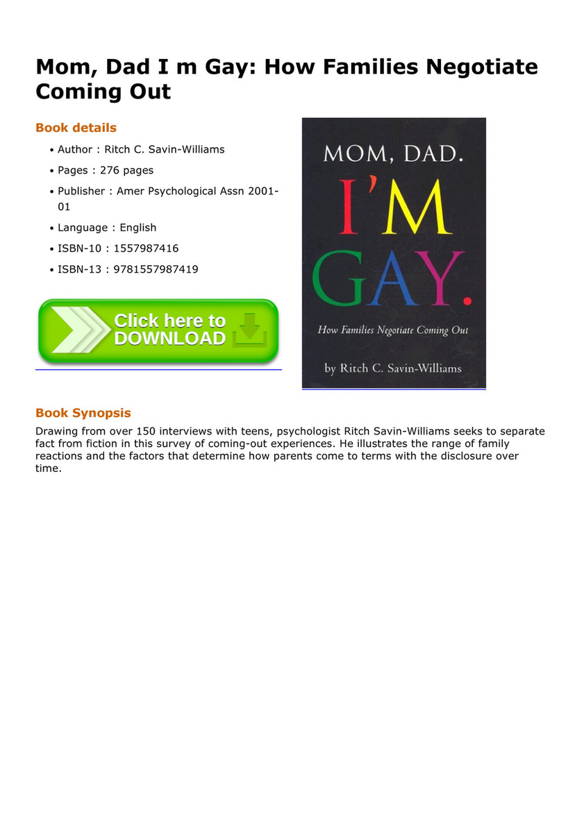 Sex Education - Mom Dad I m Gay How Families Negotiate Coming Out - Page 1  - Created with Publitas.com