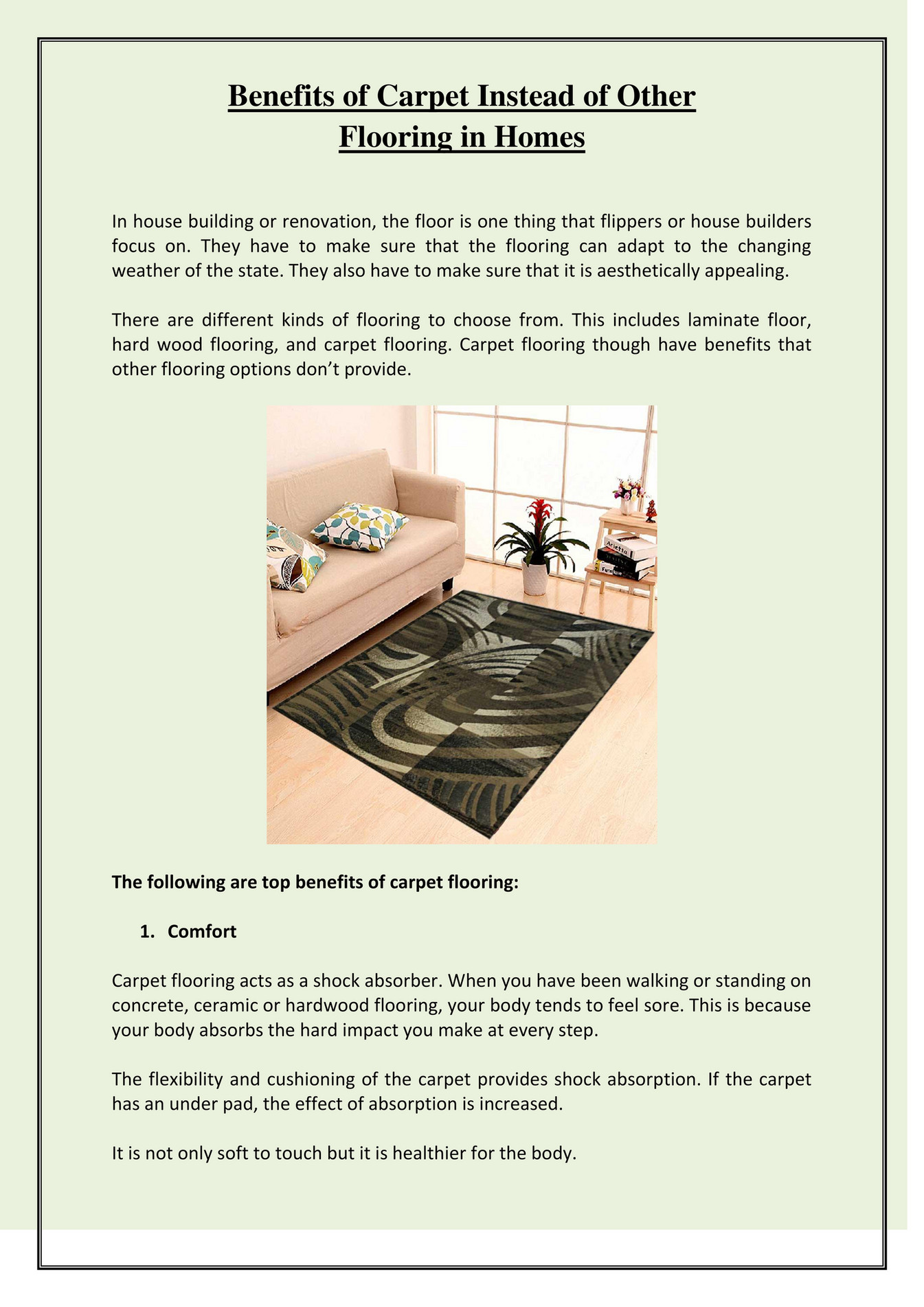 Lalco Interiors Benefits of Carpet Instead of Other Flooring in Homes Page 1 Created with