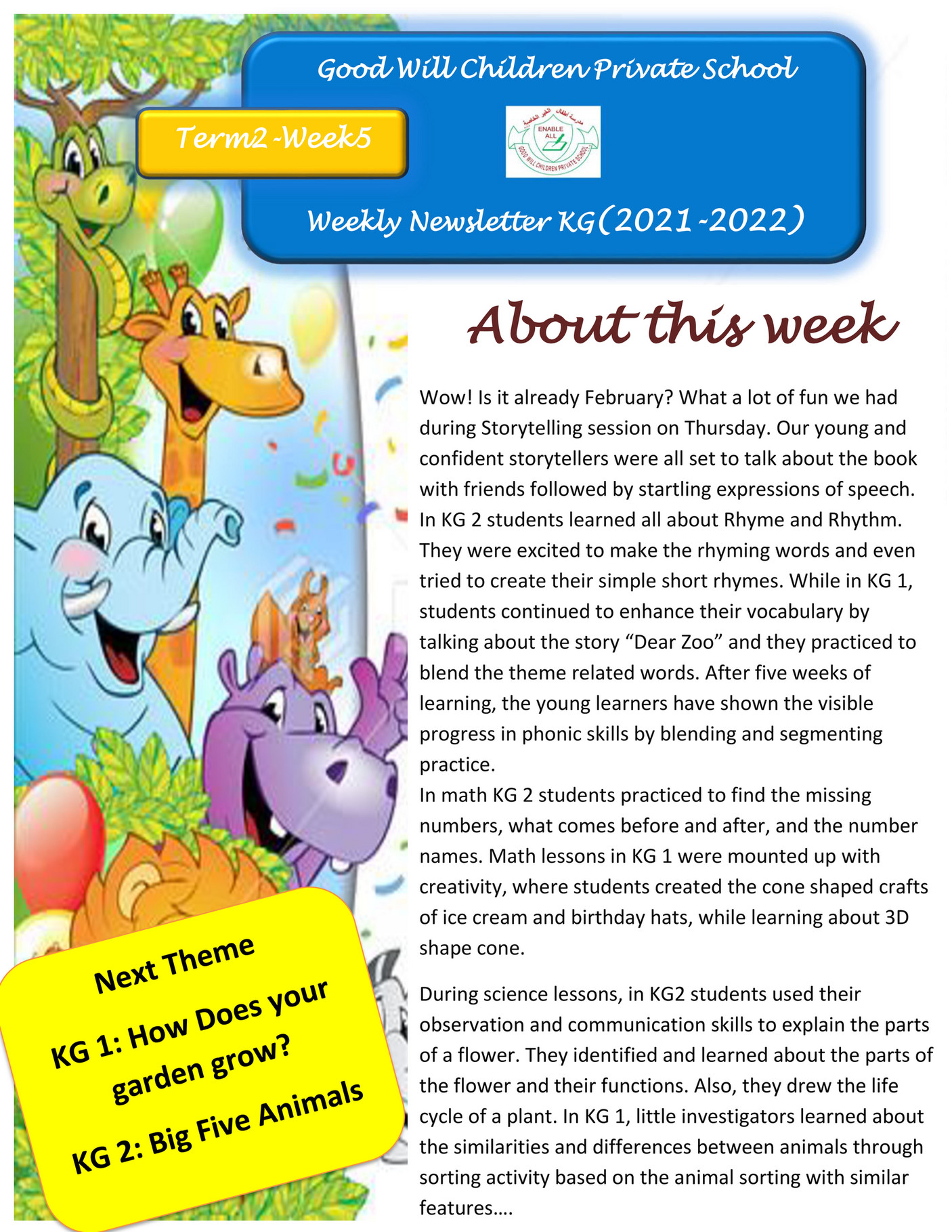 Good Will Children School - KG Newsletter 2021-2022 - Page 1 - Created ...