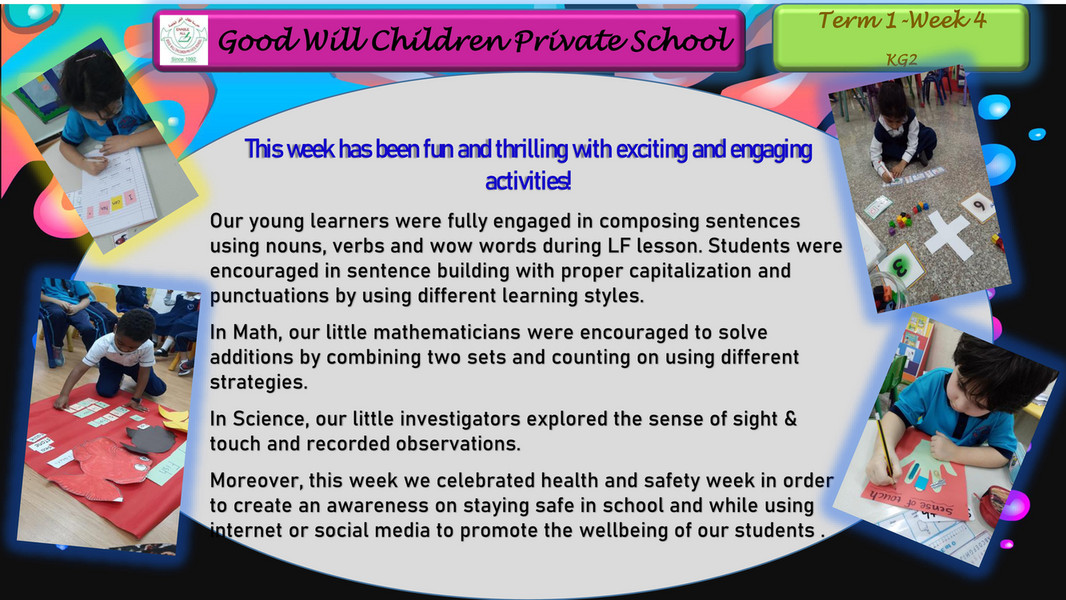 Good Will Children School - KG2 New Newsletter-Term 1-Week 4 - Page 1 ...