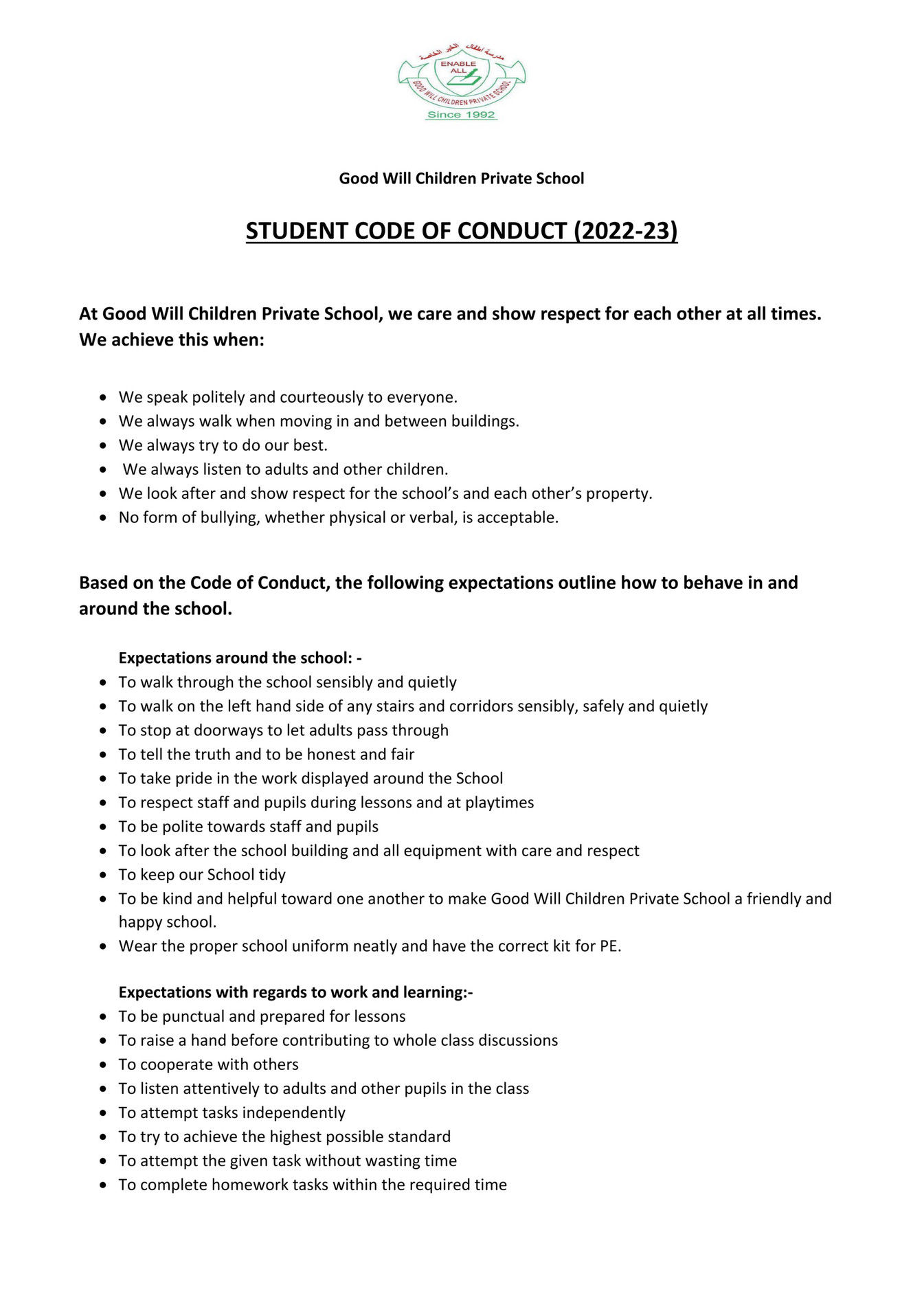 good-will-children-school-student-code-of-conduct-2022-2023-page