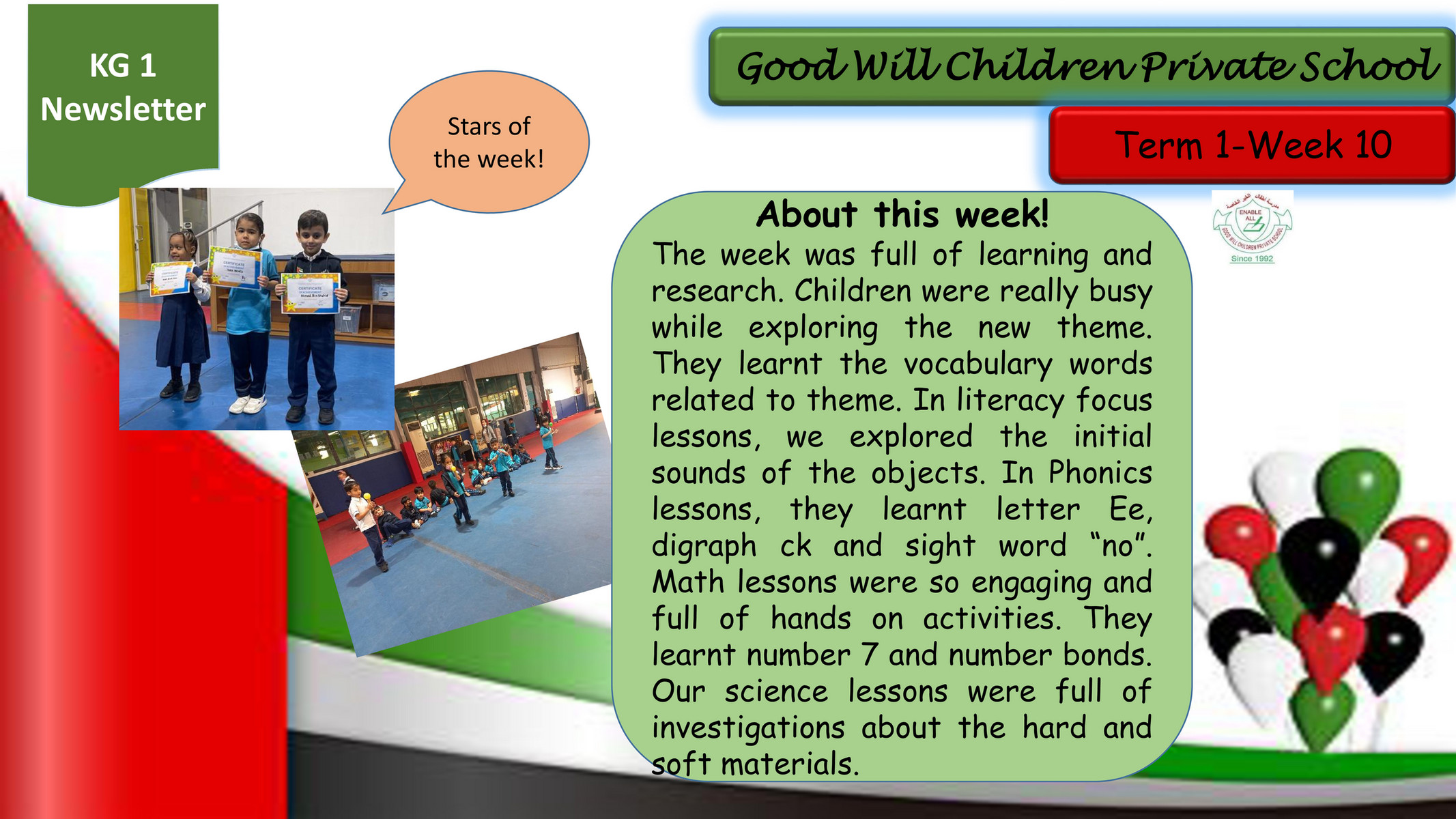 Good Will Children School - KG 1 Newsletter Week 10 2022-2023 - Page 1 ...