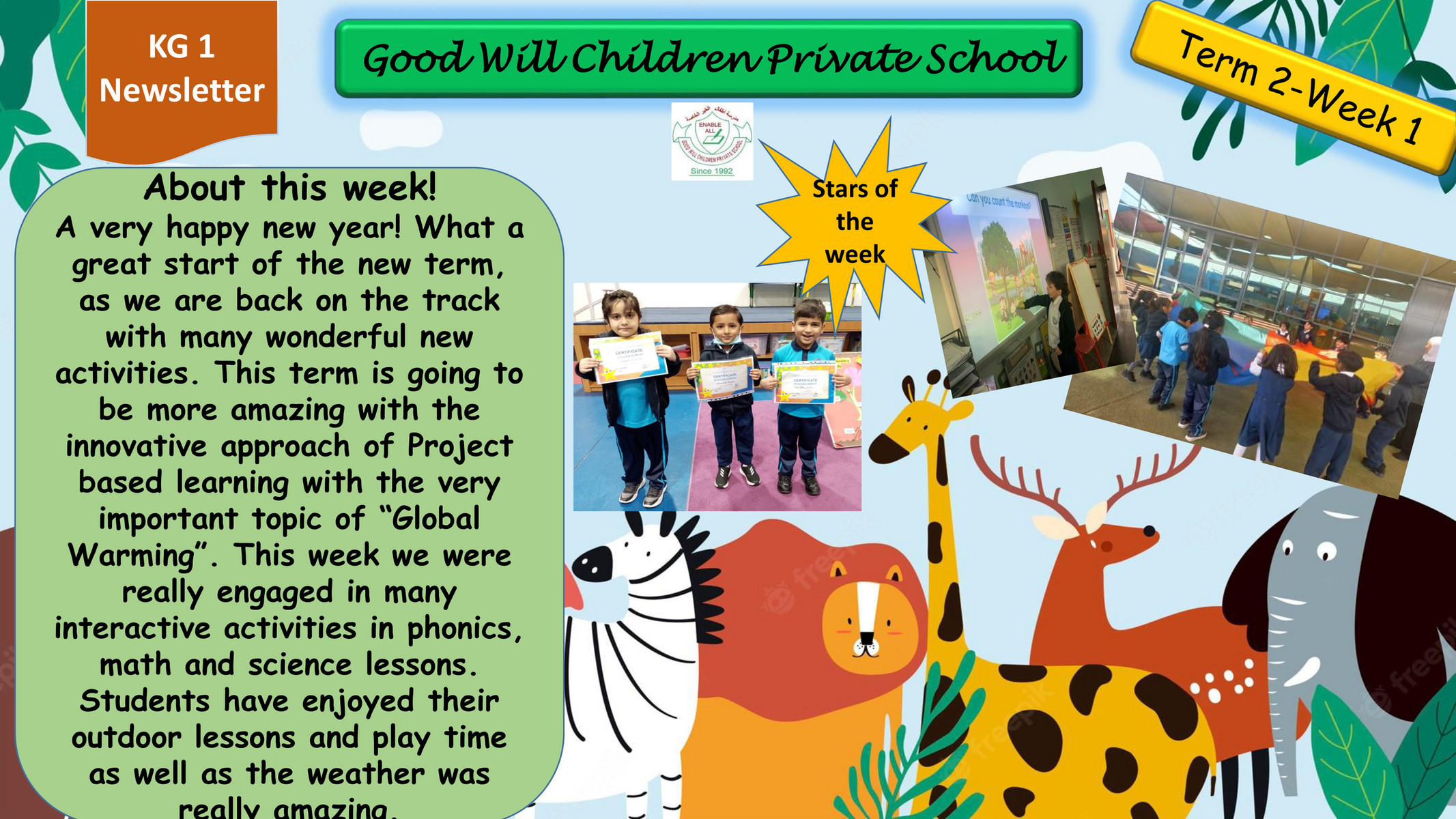 Good Will Children School - KG 1 Newsletter Week 1-Term 2 - Page 1 ...