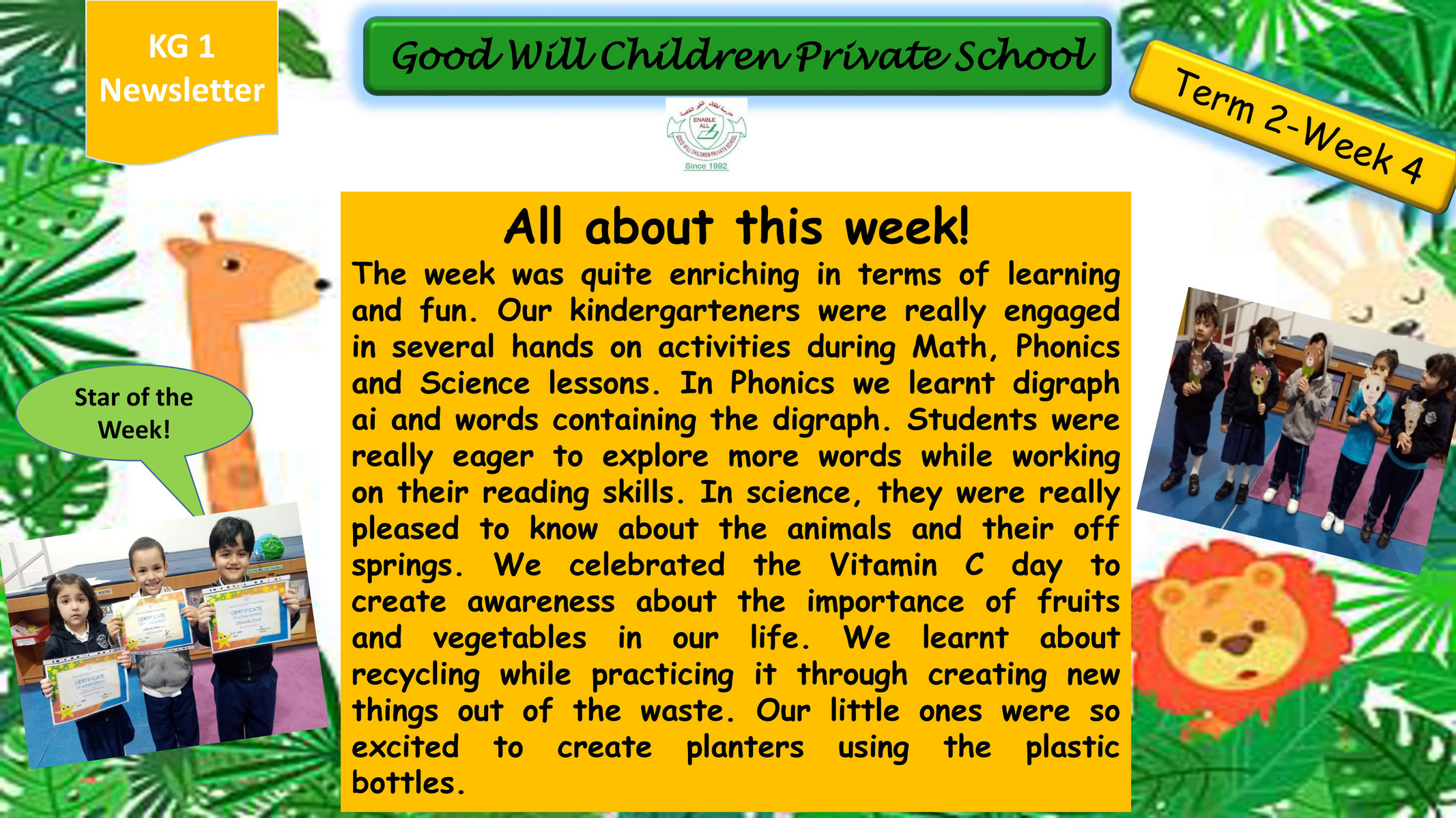 Good Will Children School - KG 1 Newsletter Week 4-Term 2 - Page 1 ...