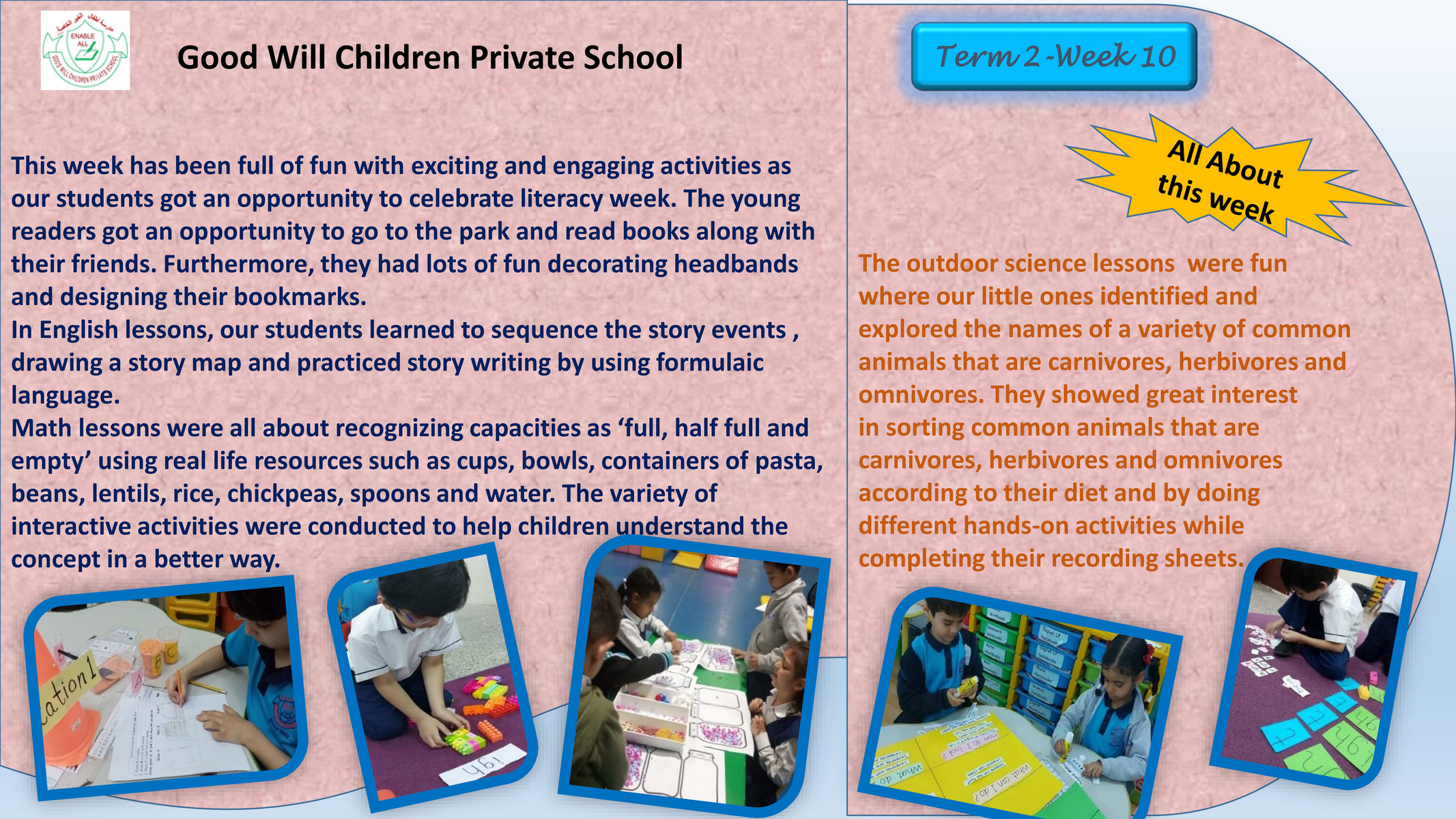 Good Will Children School - KG 2-Week 10 Newsletter - Page 2 - Created ...