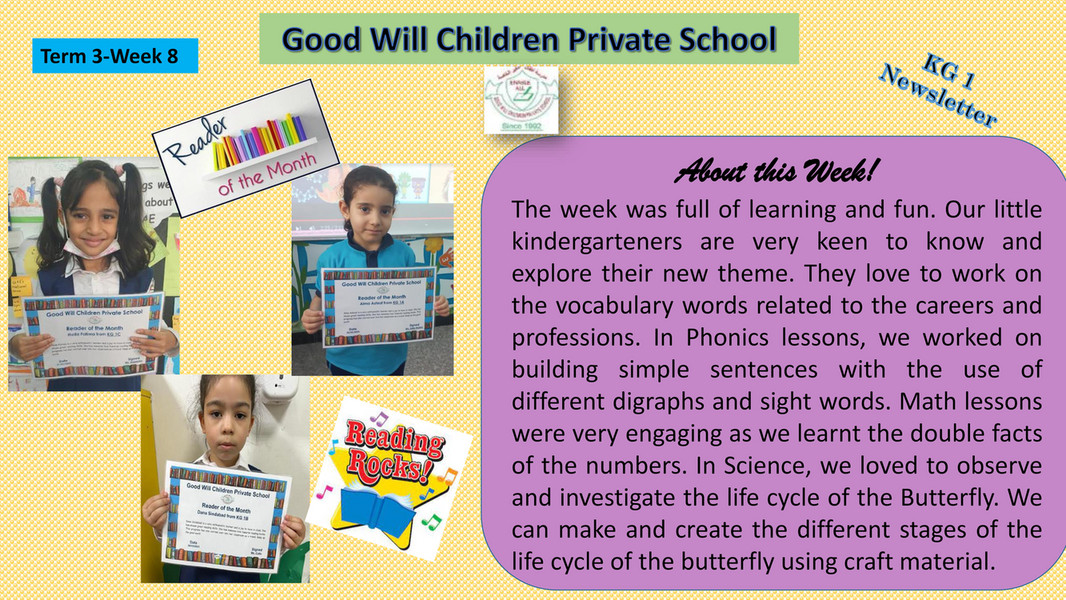 Good Will Children School - KG 1 Newsletter Week 8-Term 3 - Page 1 ...