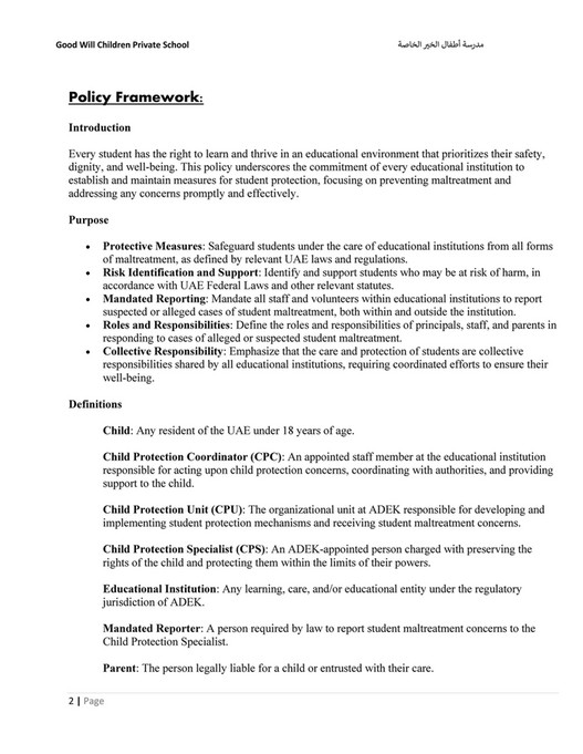 Student Protection Policy Good Will Children School - Student Protection Policy - Page 1 ...