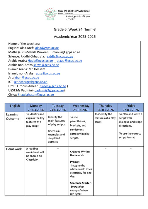 Good Will Children School - GR-6-Weekly Plan-Term-3-Week-24 - Page 1 ...