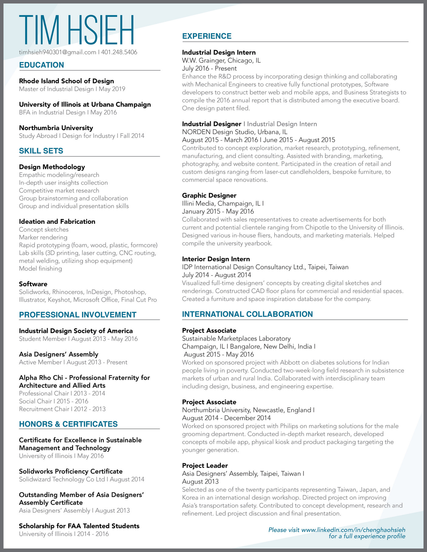 Rhode Island School of Design - Resume - Page 1 - Created with Publitas.com