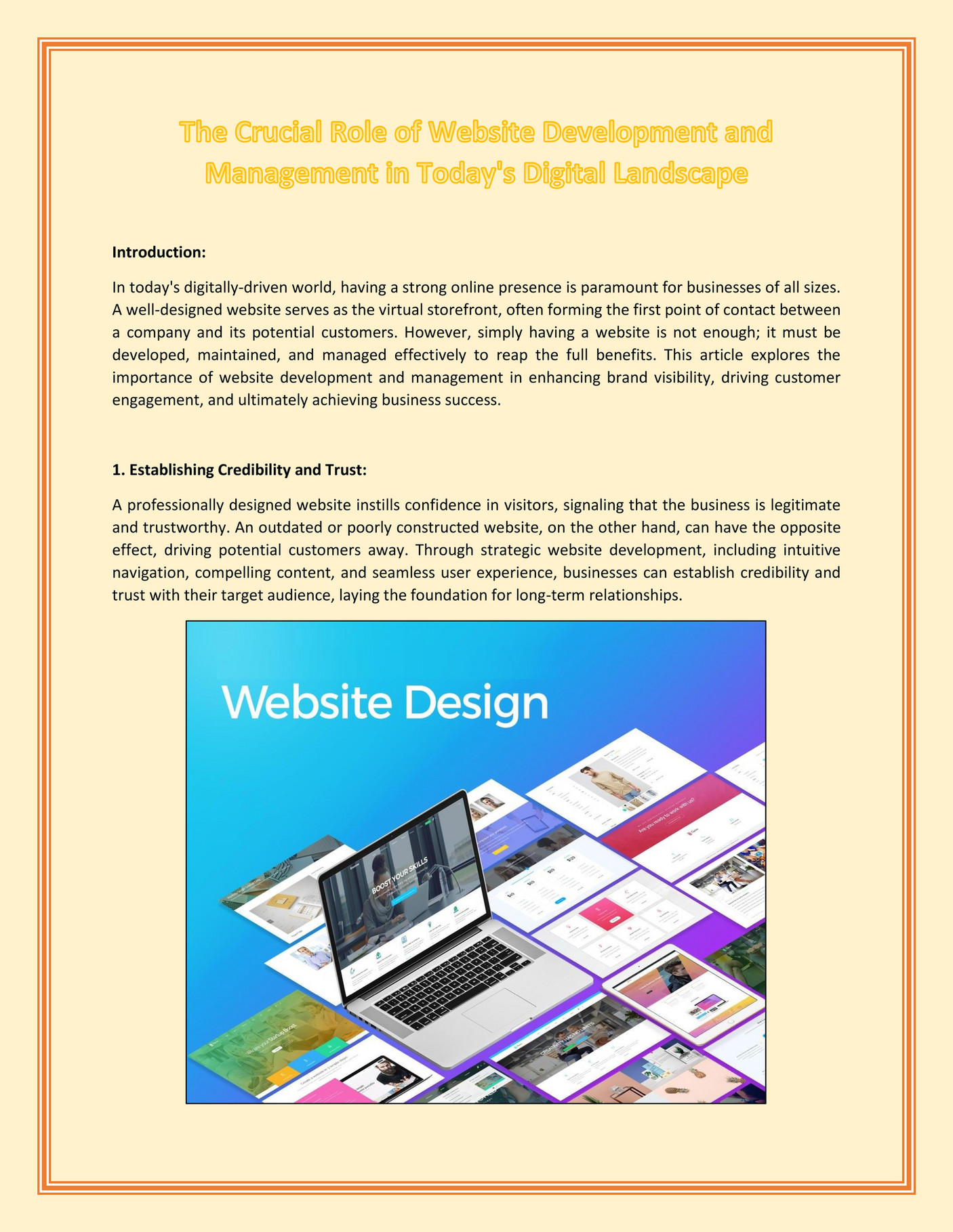 My publications - The Crucial Role of Website Development and ...