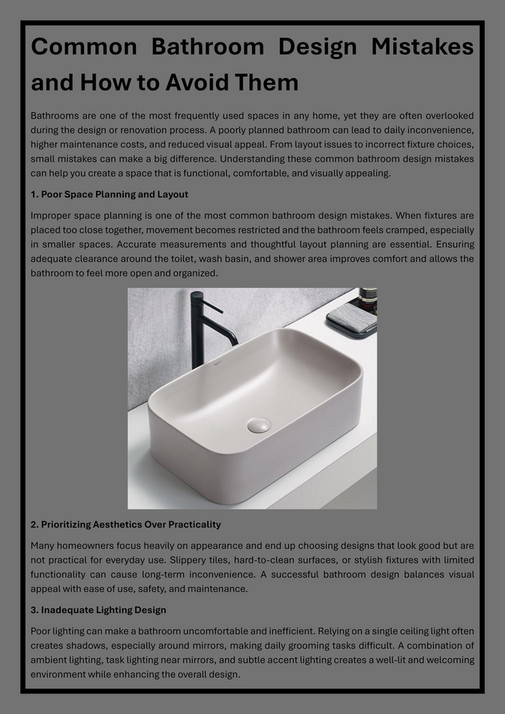My publications - Common Bathroom Design Mistakes and How to Avoid Them ...