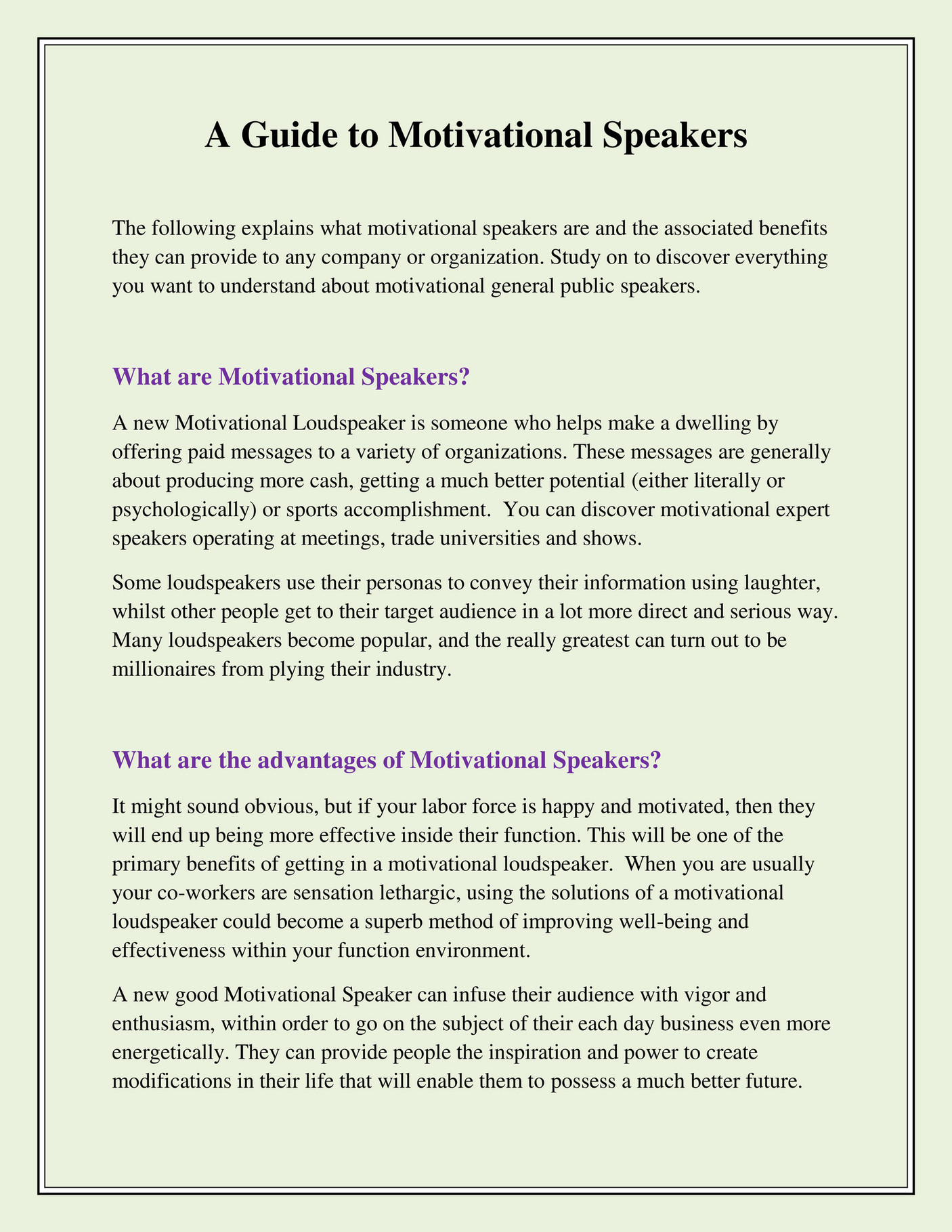 My publications A Guide to Motivational Speakers Page 1 Created