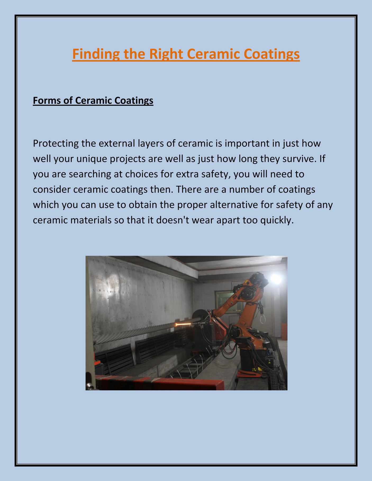 My publications Finding the Right Ceramic Coatings Page 1 Created