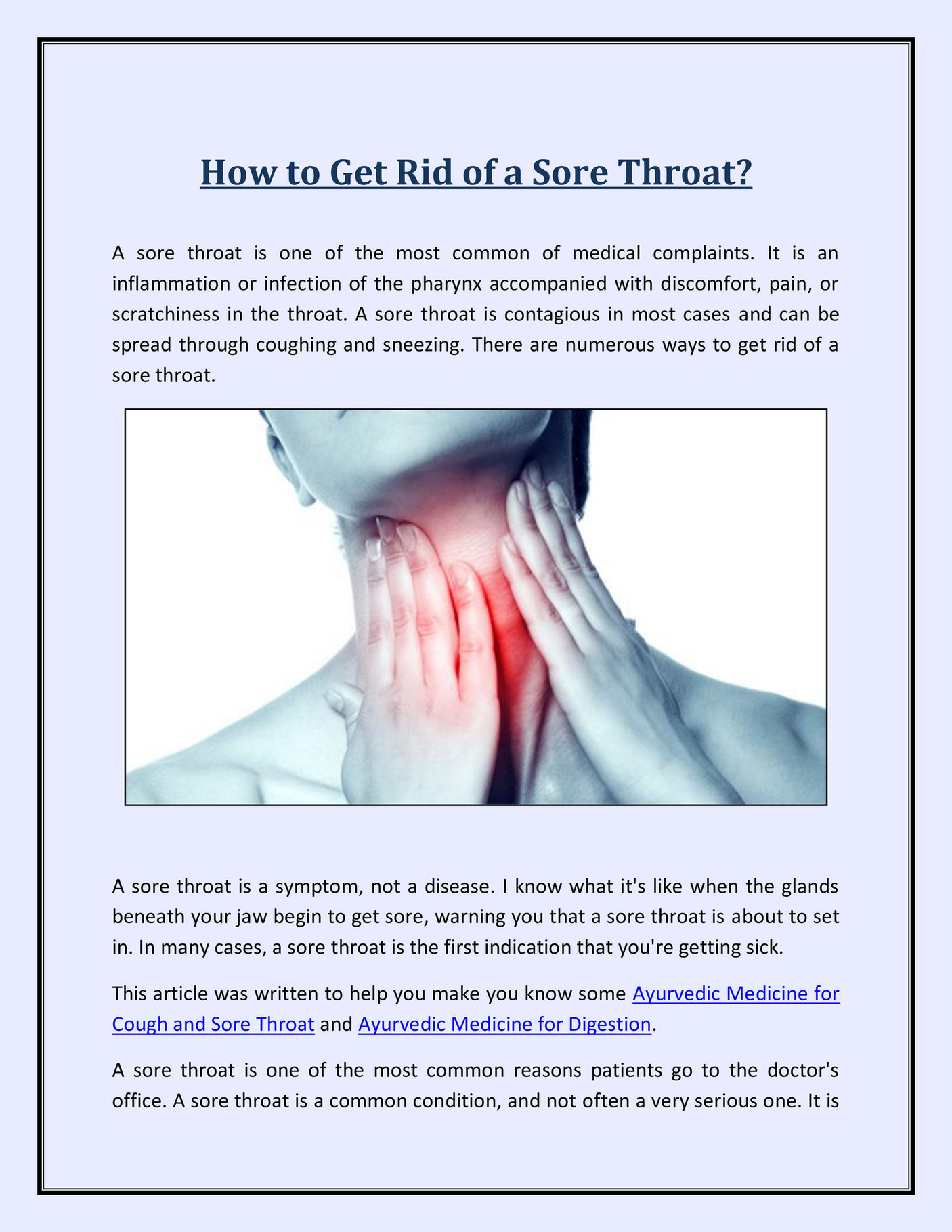 how to get rid of my sore throat quickly