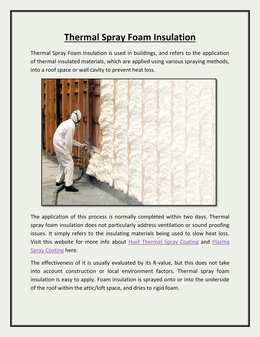 My Publications Thermal Spray Foam Insulation Page 2 3