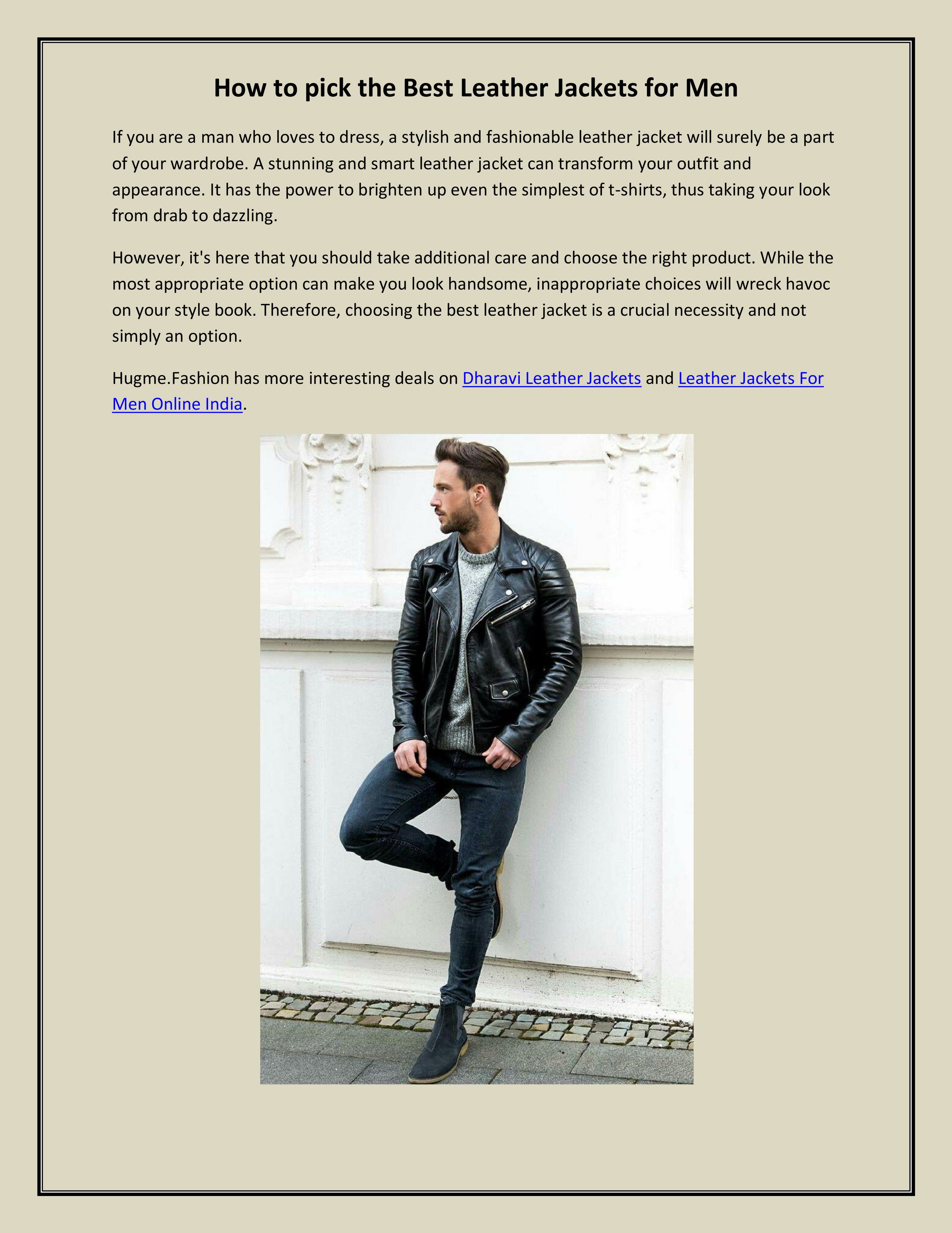 Buy Leather Jacket Men Online In India - Etsy India