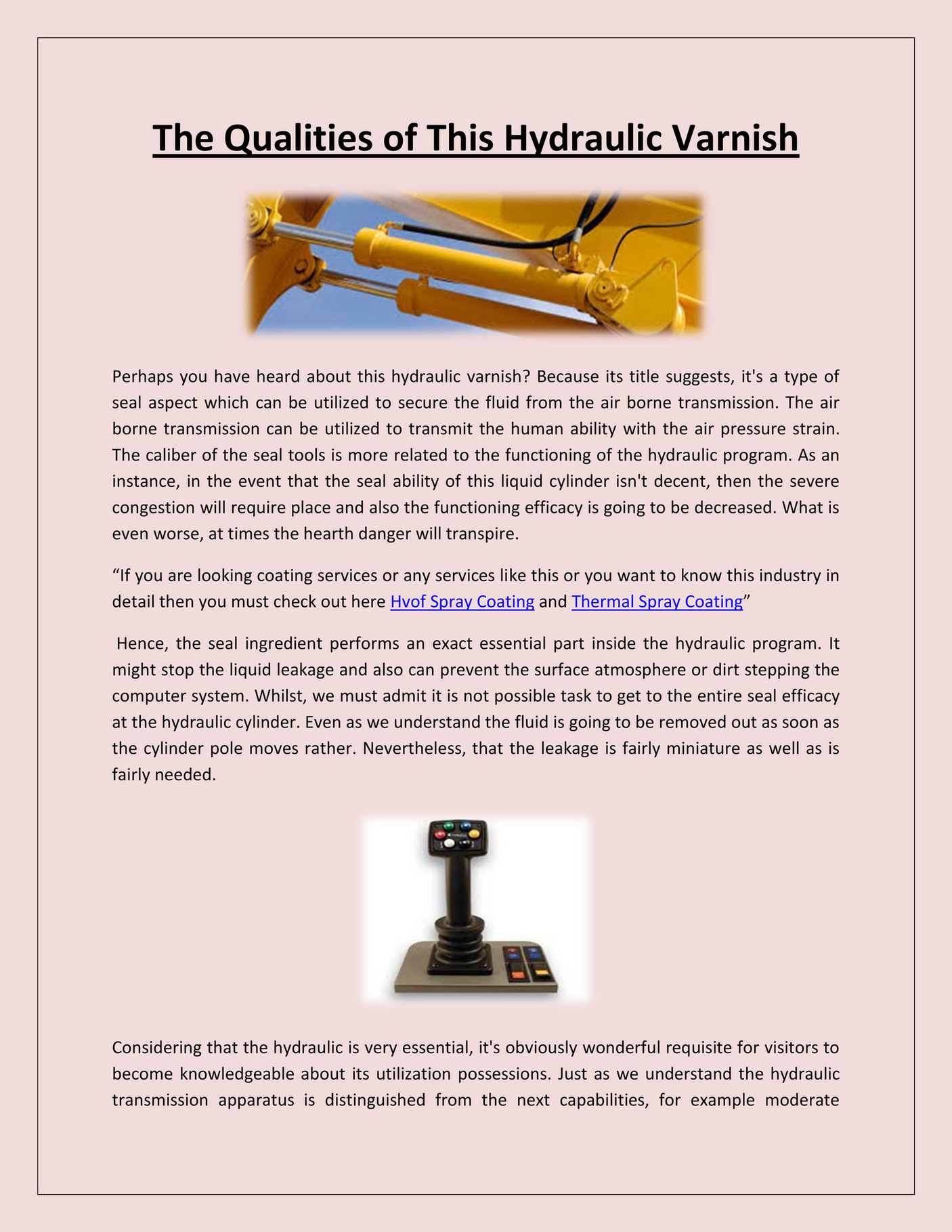 My publications The Qualities of This Hydraulic Varnish Page 2