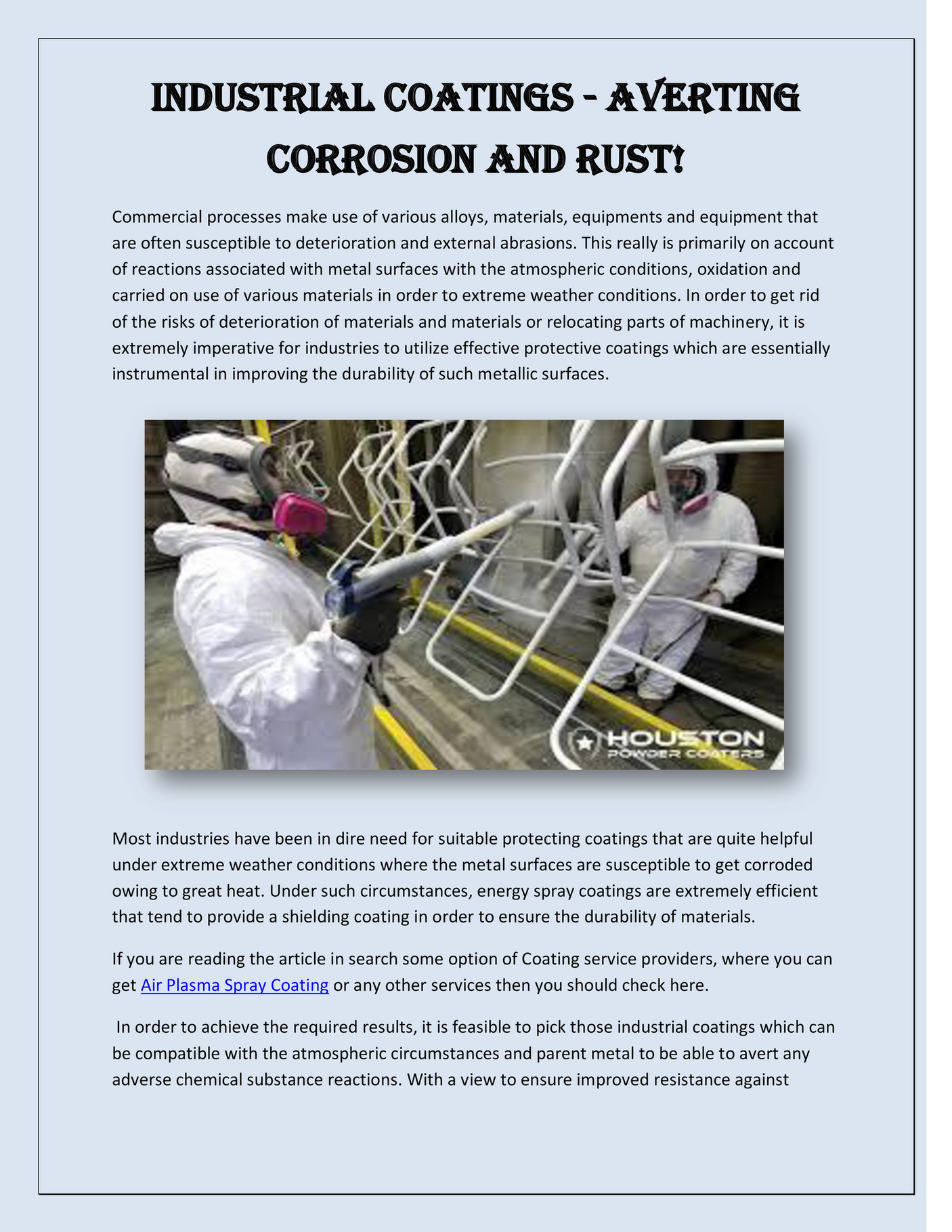 My publications Industrial Coatings Page 1 Created with