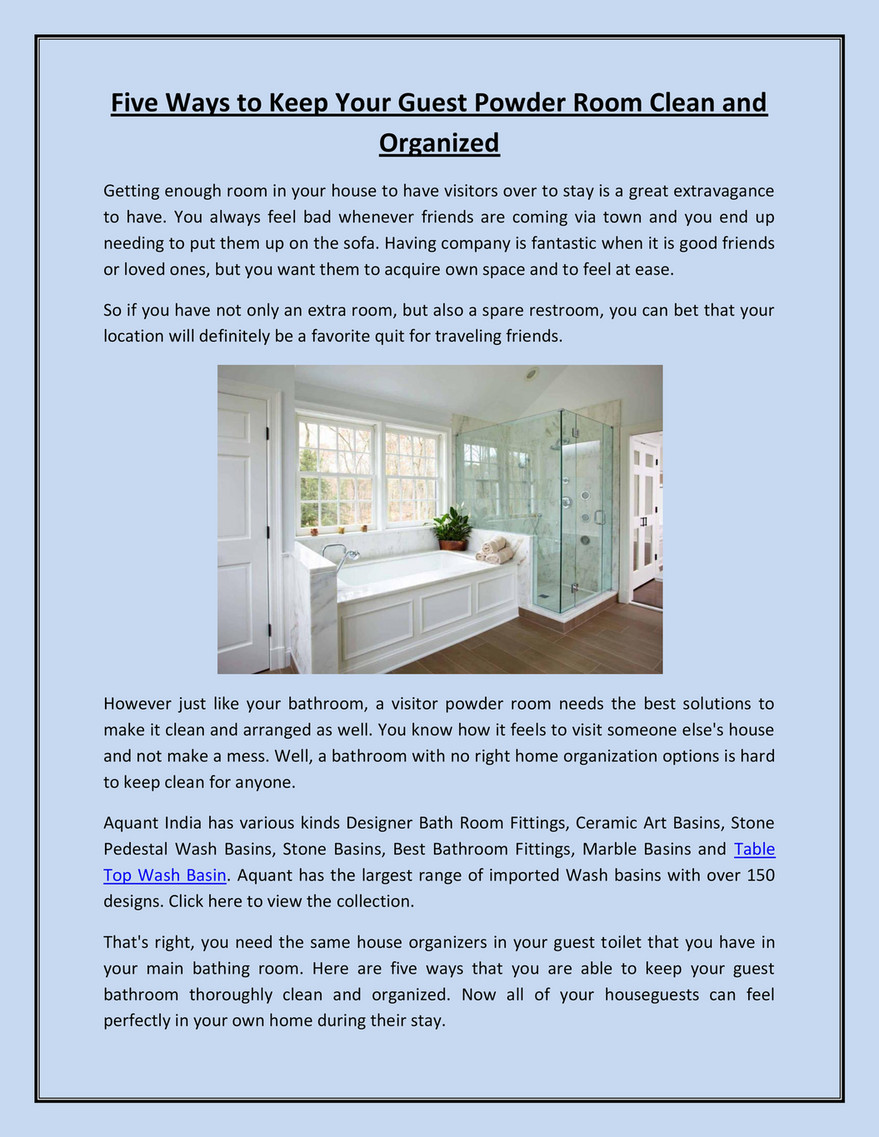 My Publications Five Ways To Keep Your Guest Powder Room