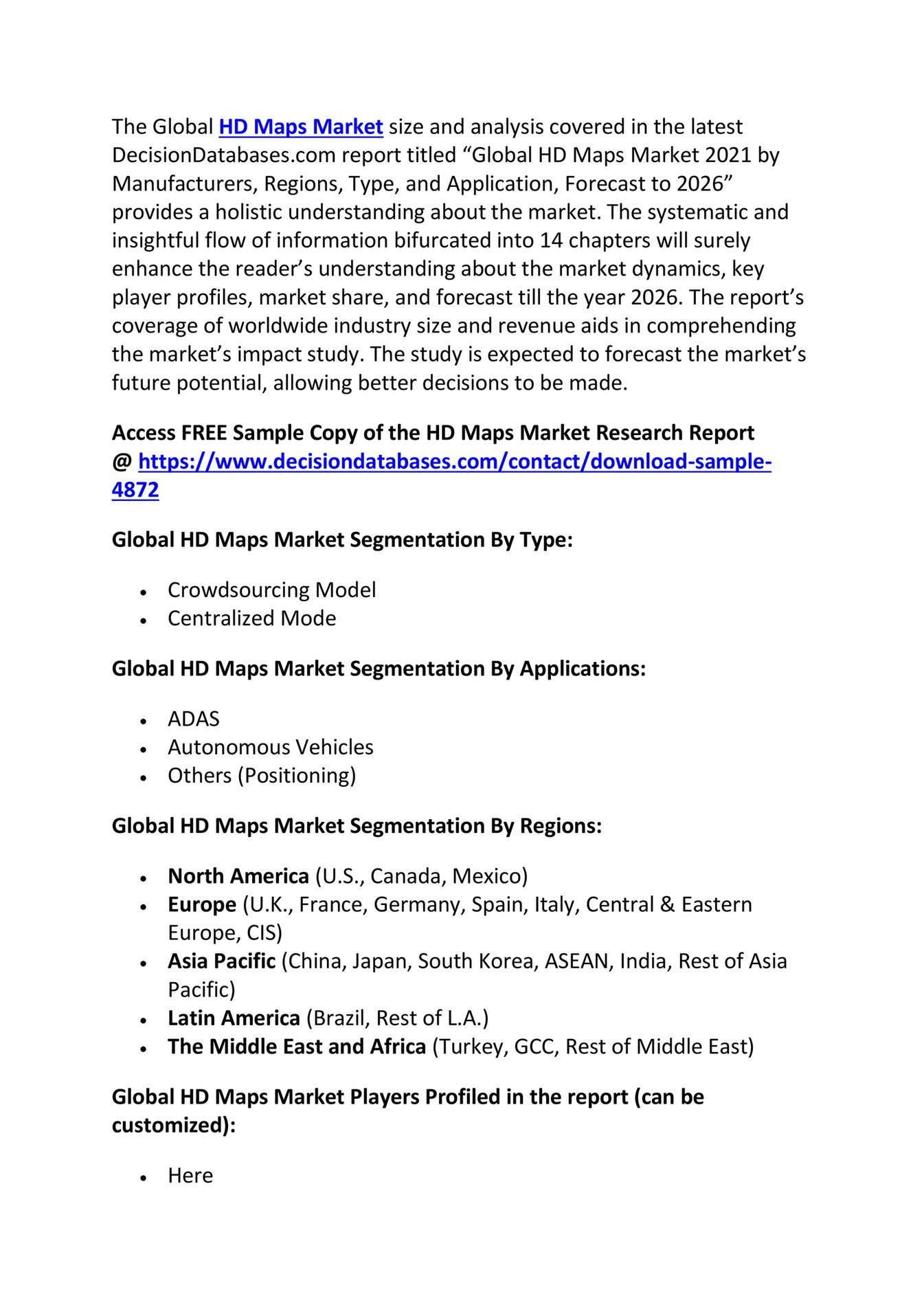 HD Maps Market 2022 - Trends, Growth & Forecast Research Report Till ...