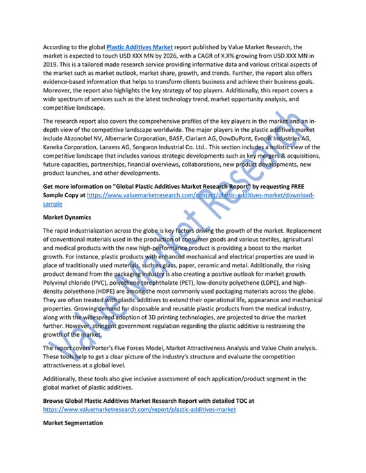 Study - Plastic Additives Market Size, Key Players & Global Forecast ...
