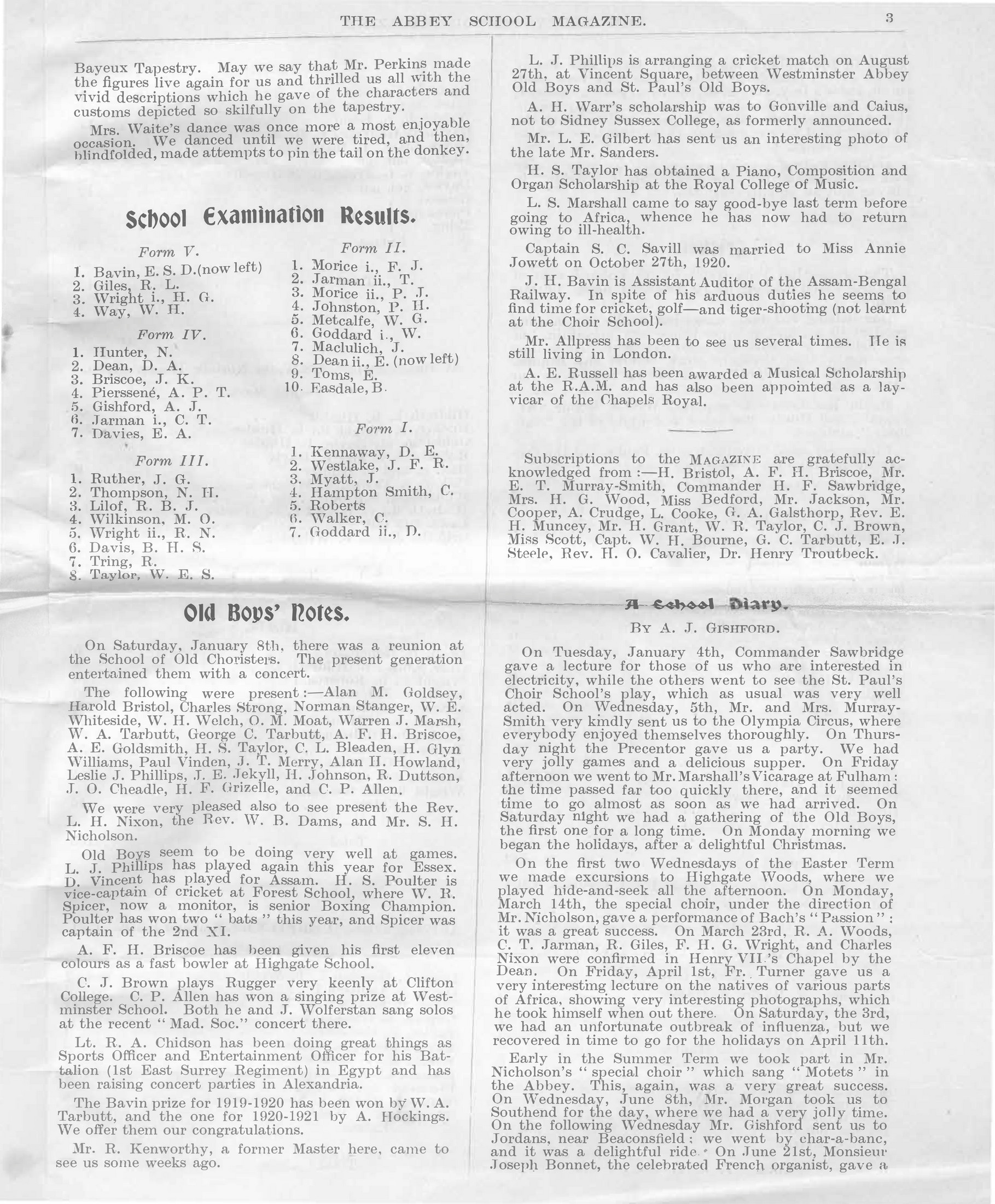 Westminster Abbey Old Choristers Association The Abbey School Magazine 1921 08 Page 1 Created With Publitas Com