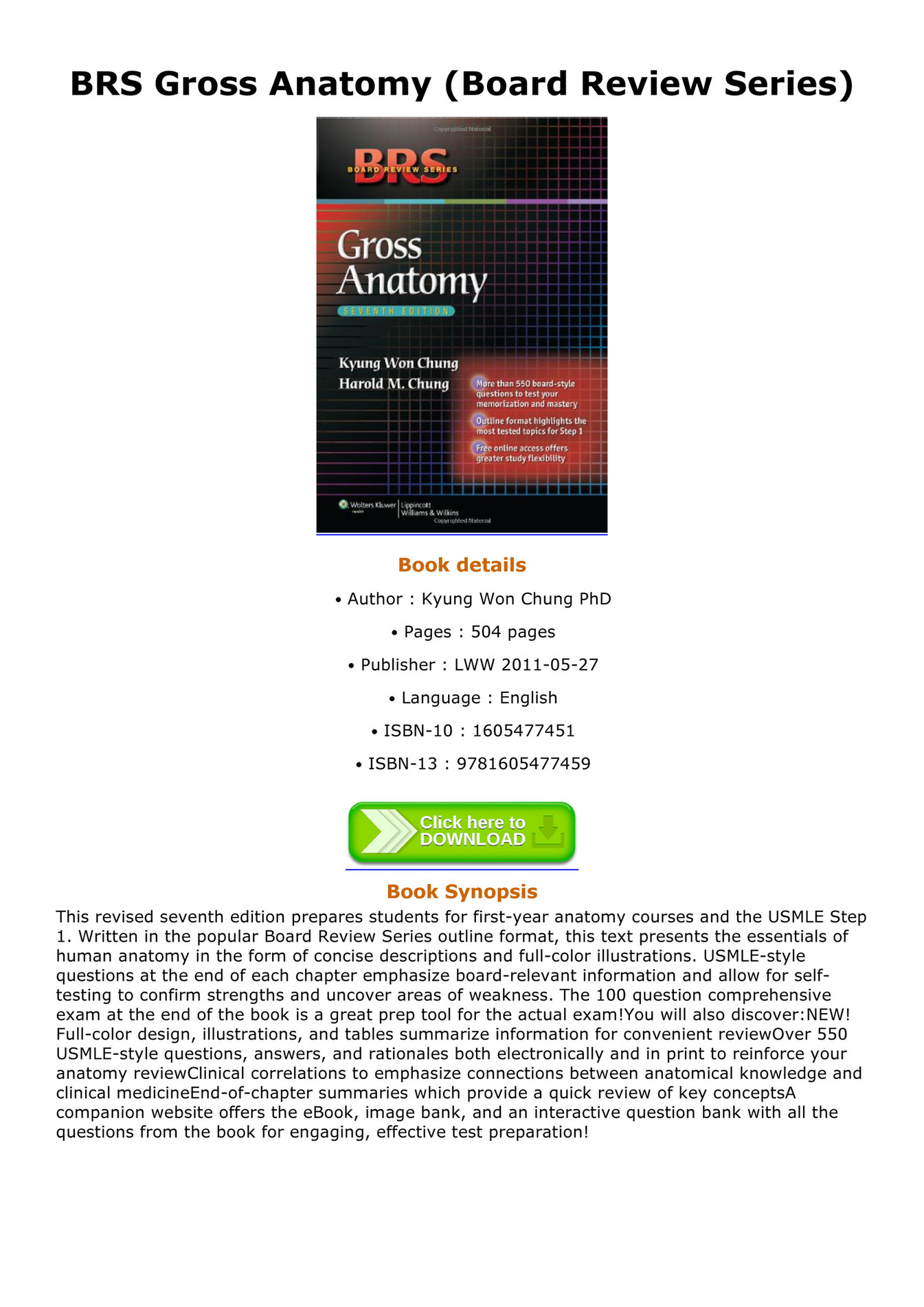 Brs Gross Anatomy 8th Edition Pdf Free Download