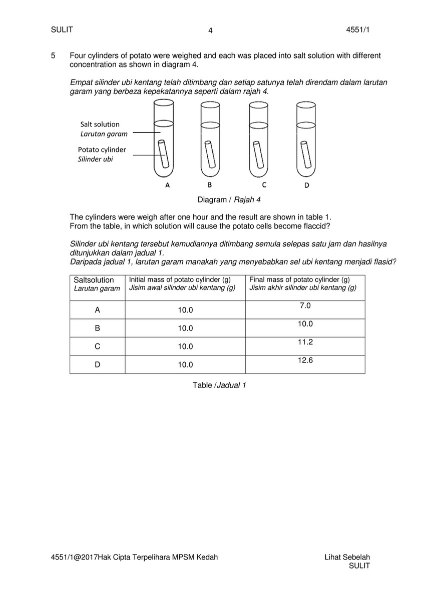 My Publications Mp Bio 2017 Trial Kedah Paper 1 Page 4 5 Created With Publitas Com