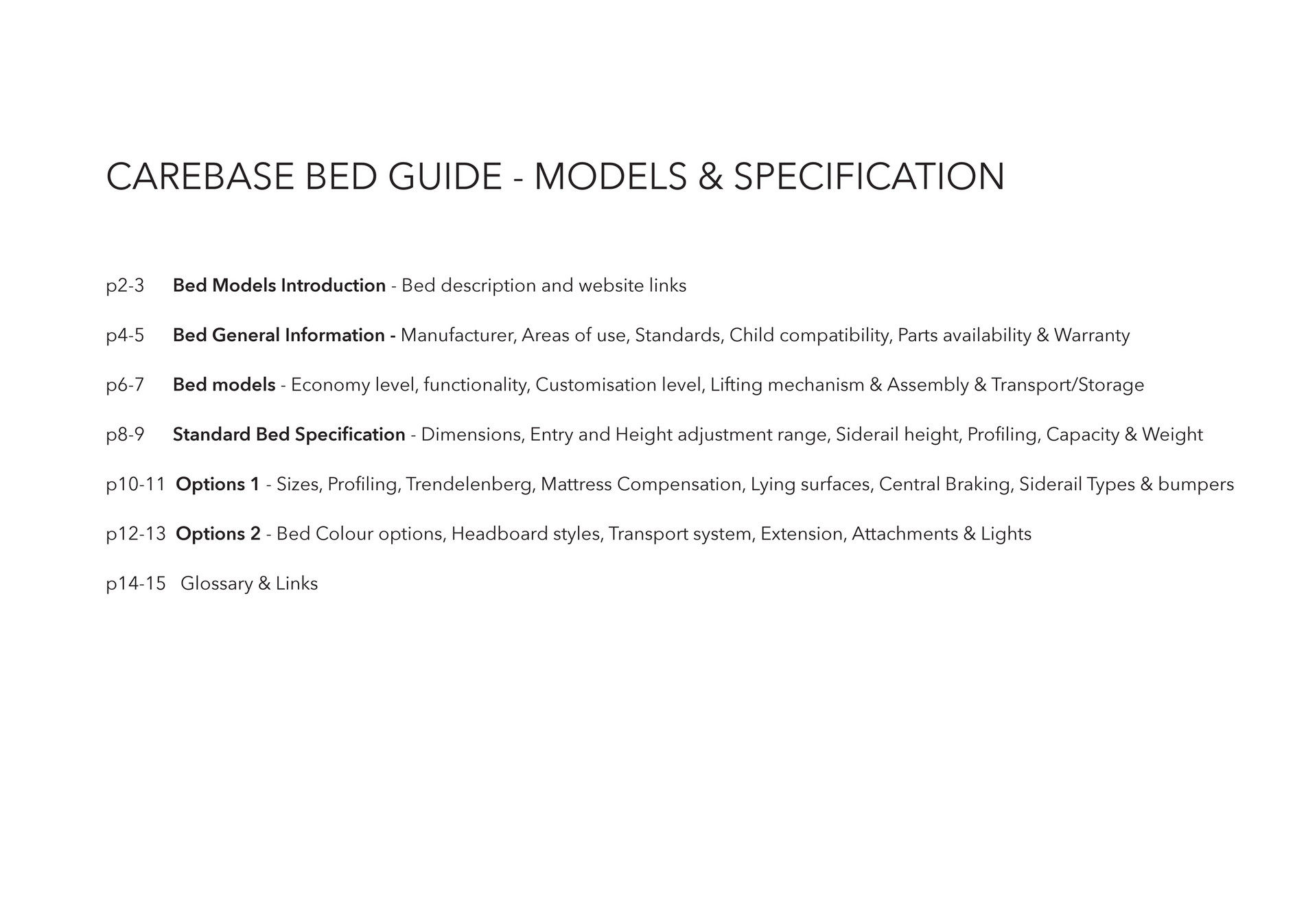 Carebase Bed specification guide Page 3