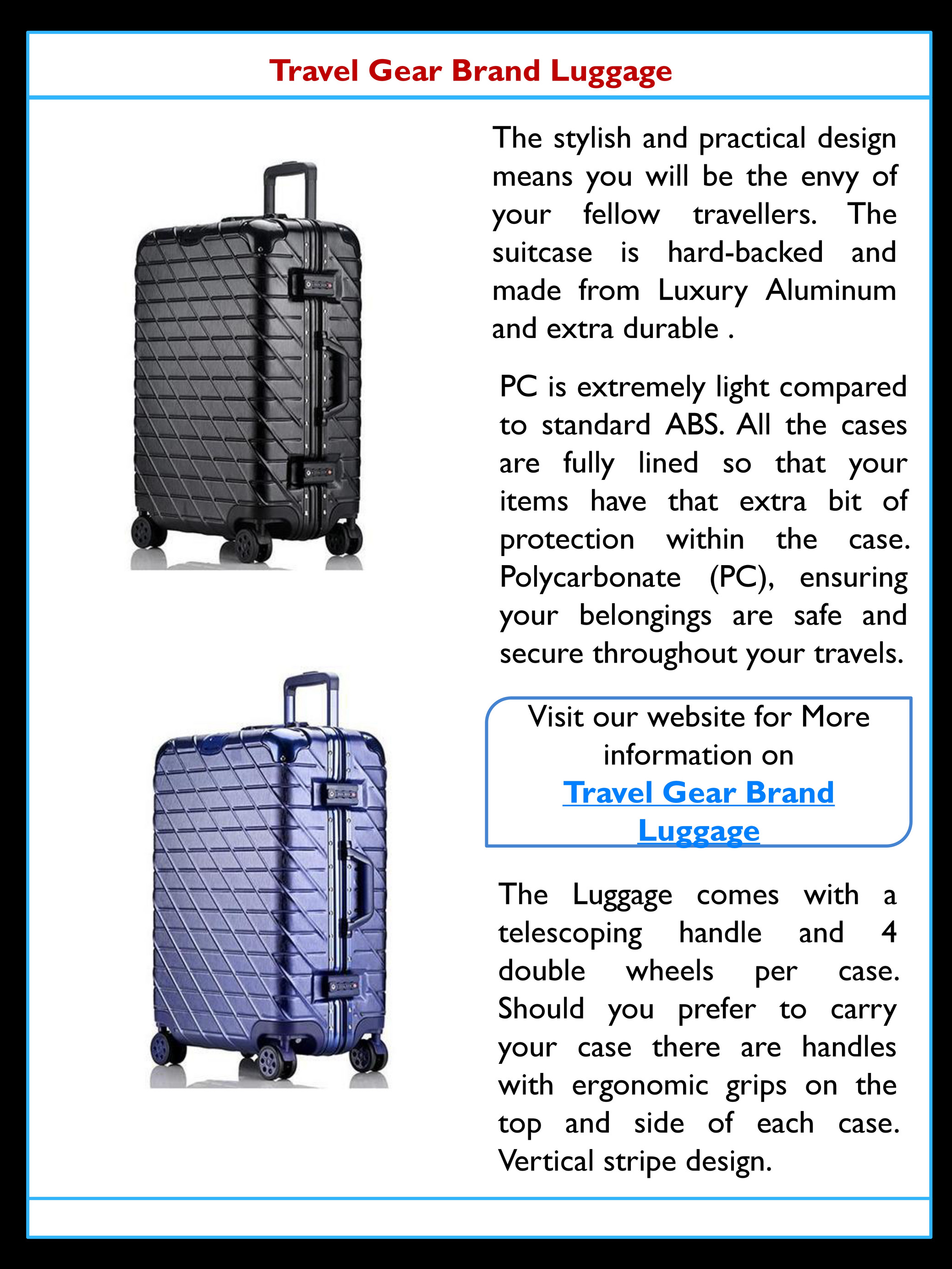 travel gear brand luggage