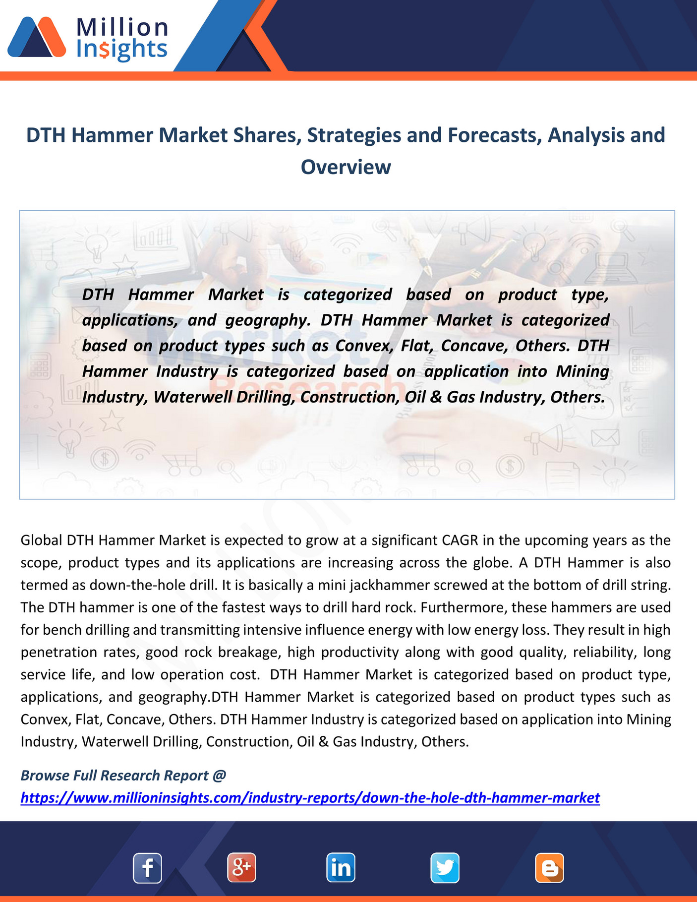 Million Insights DTH Hammer Market Shares, Strategies and Forecasts